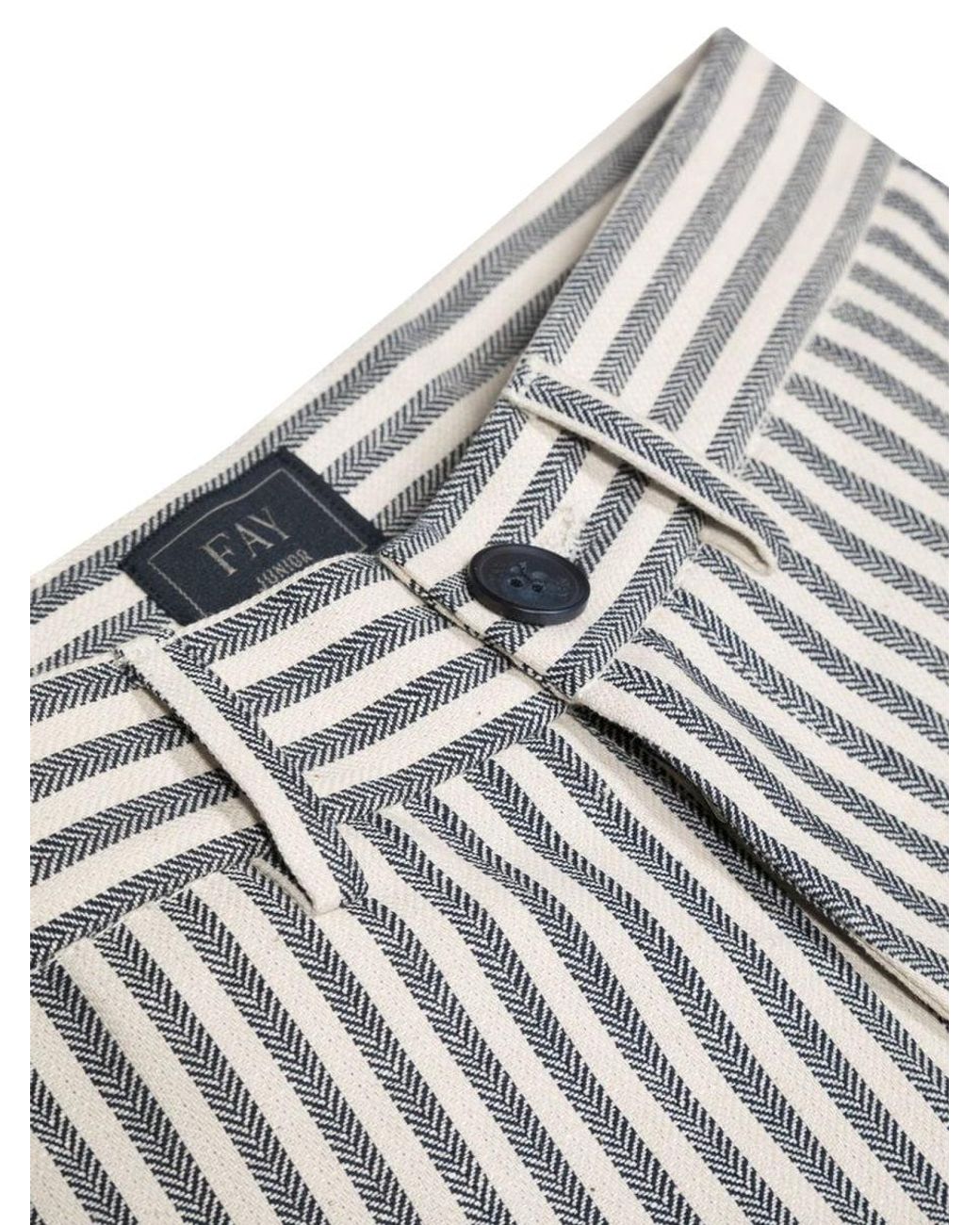Fay Gray Striped Pants
