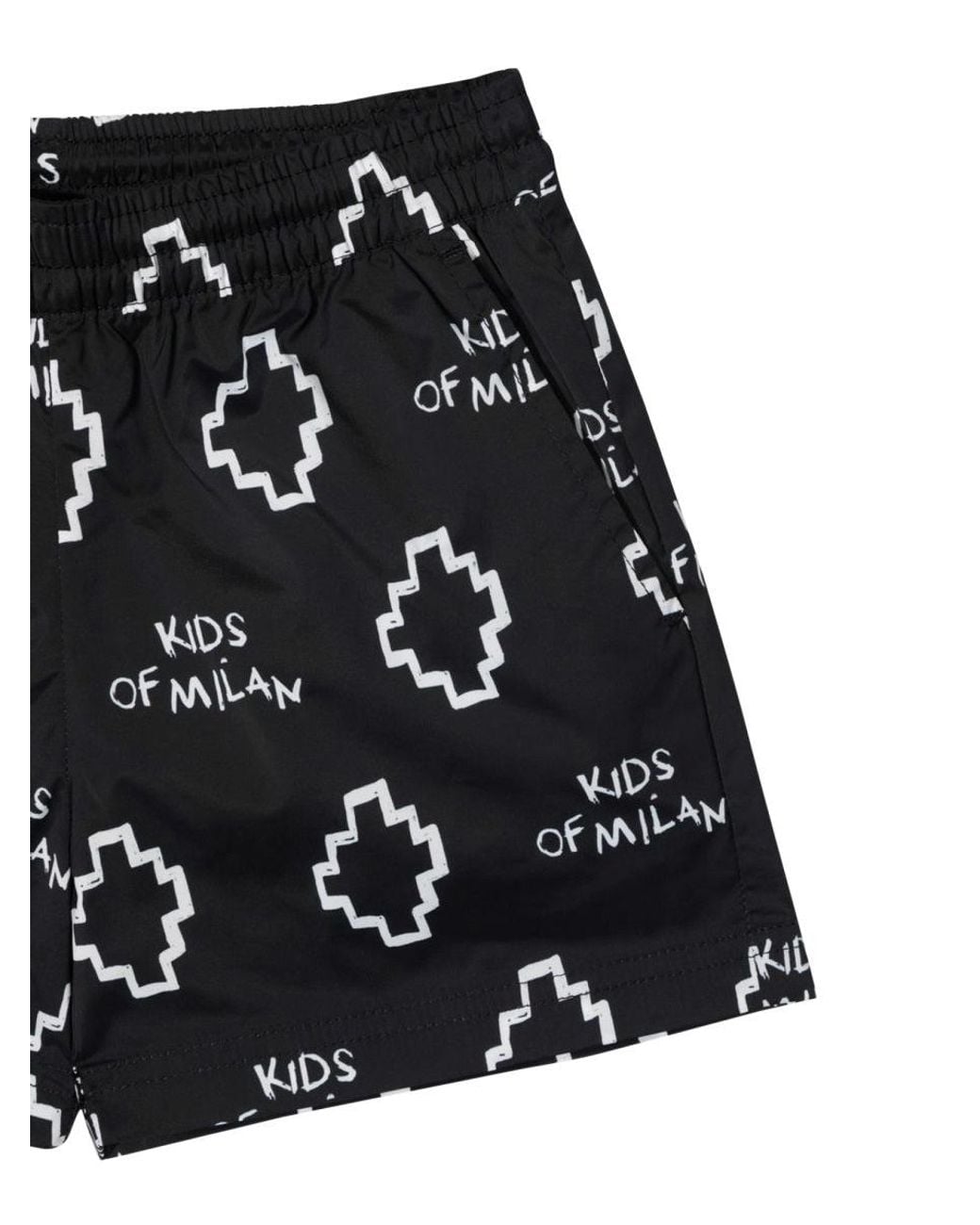 Marcelo Burlon Black Basic Logo Aop Beachwear Shor for men