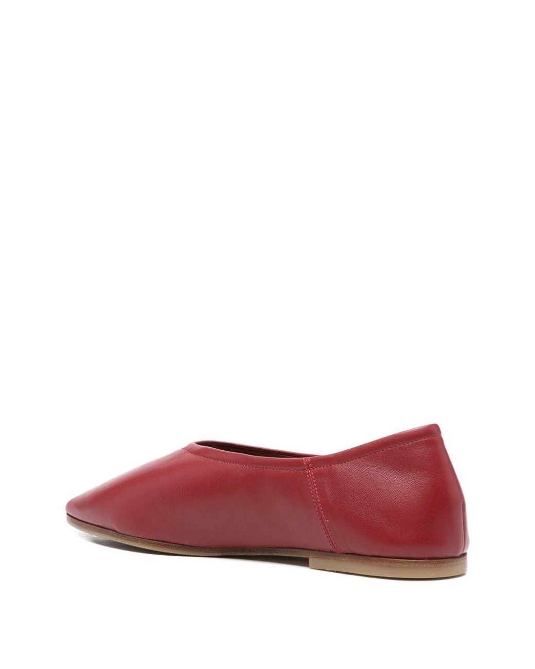 babú Milano Red Leather Ballet Flats