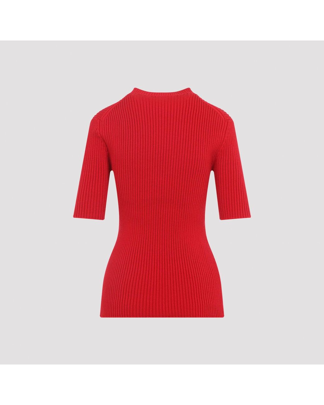 Prada Red Ribbed Top