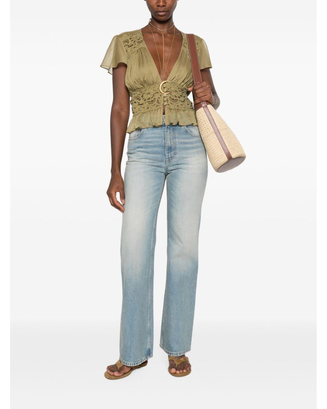 Chloé Blue Flared Leg Denim Jeans