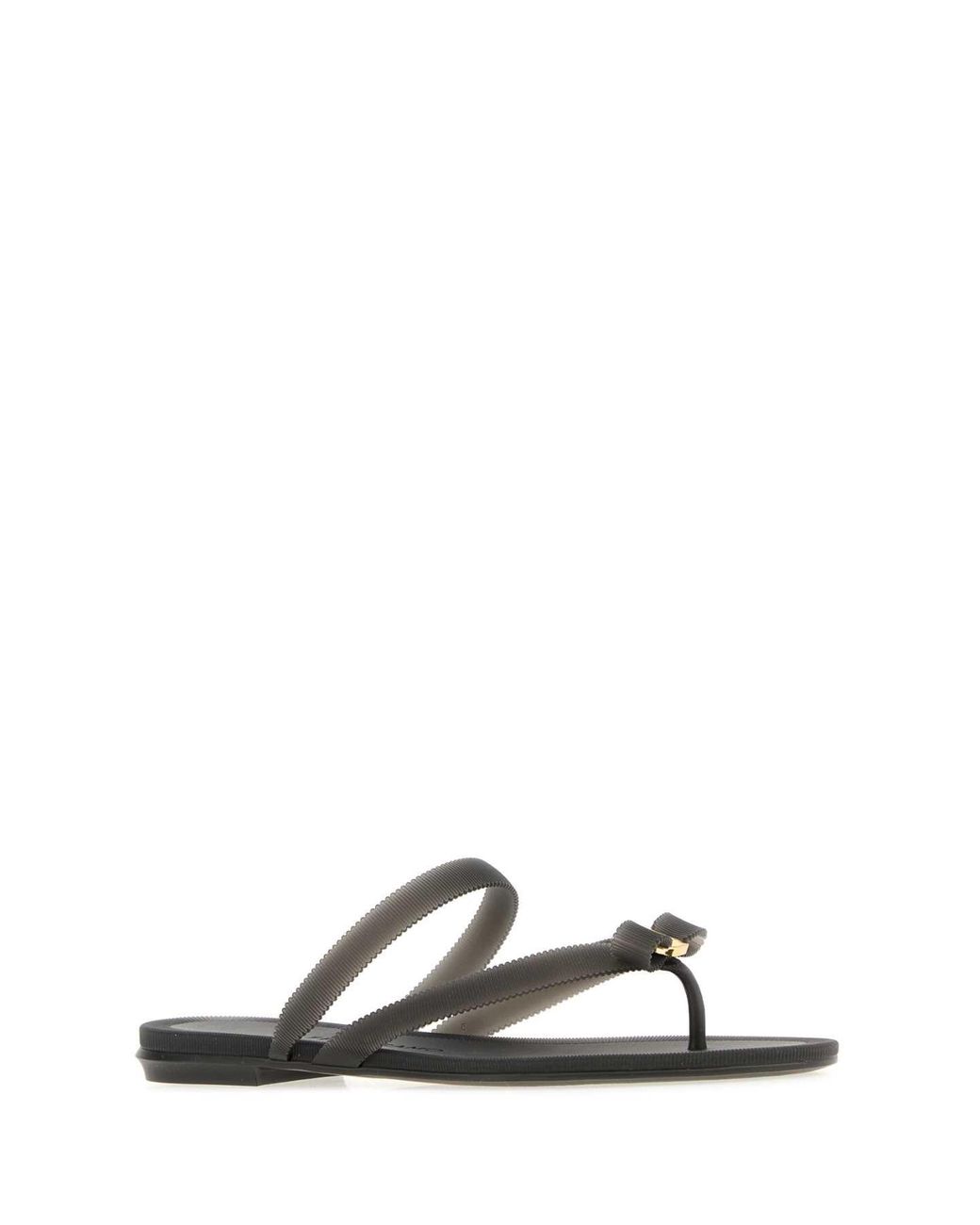 Ferragamo White Salvatore Rubber Jeans Thong Slippers