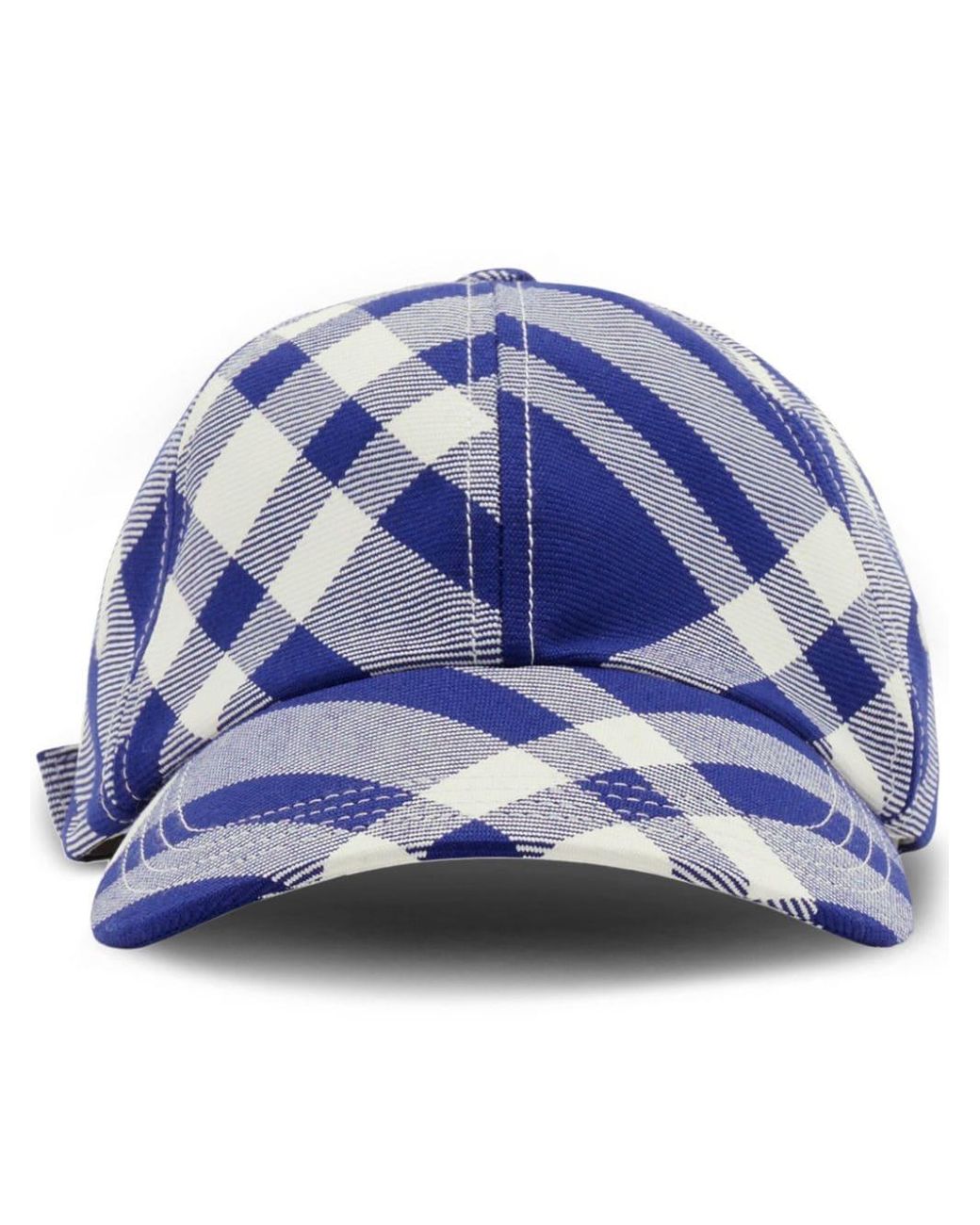 Burberry Blue Check Motif Baseball Cap