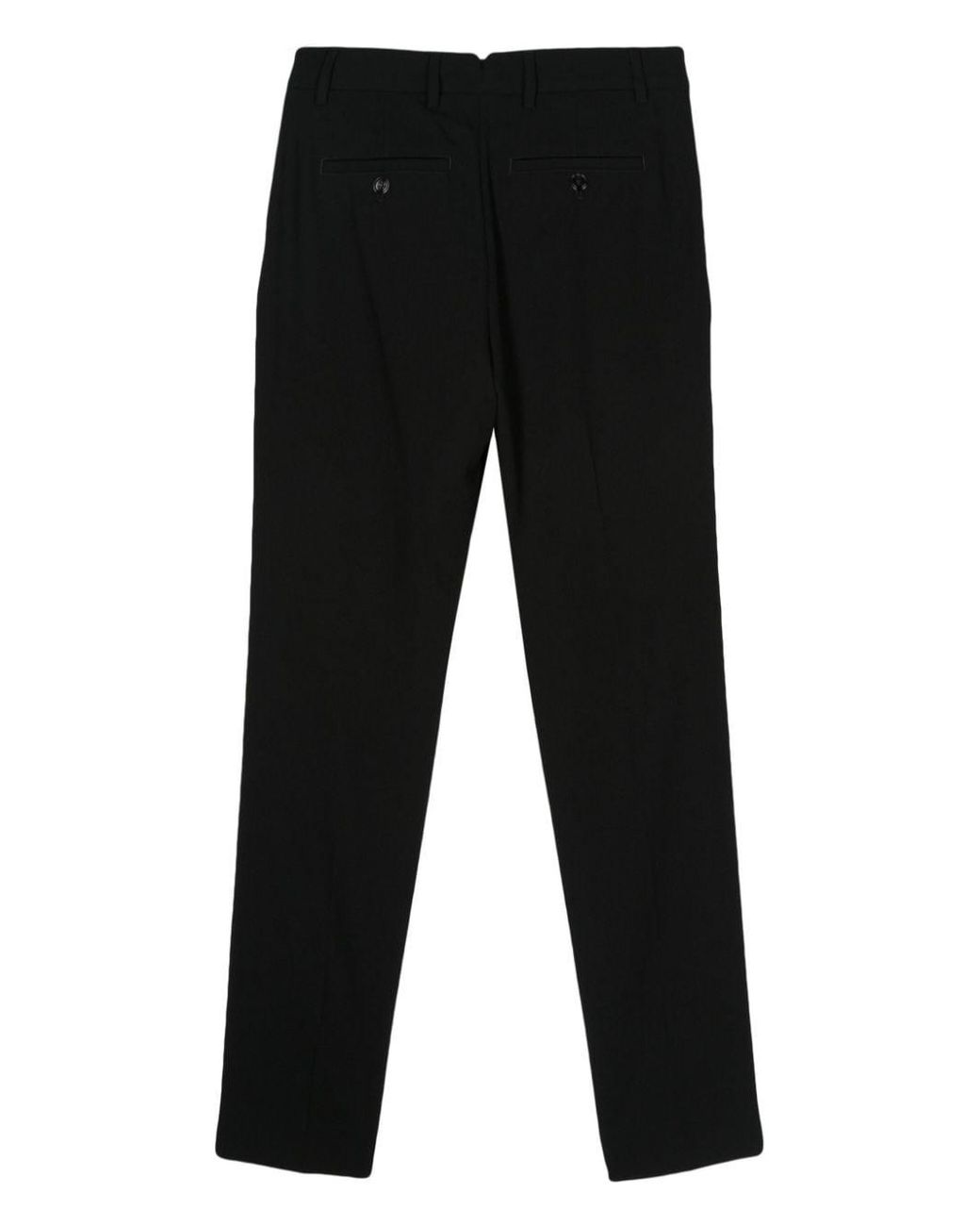 AMI Black Wool Cigarette Trousers