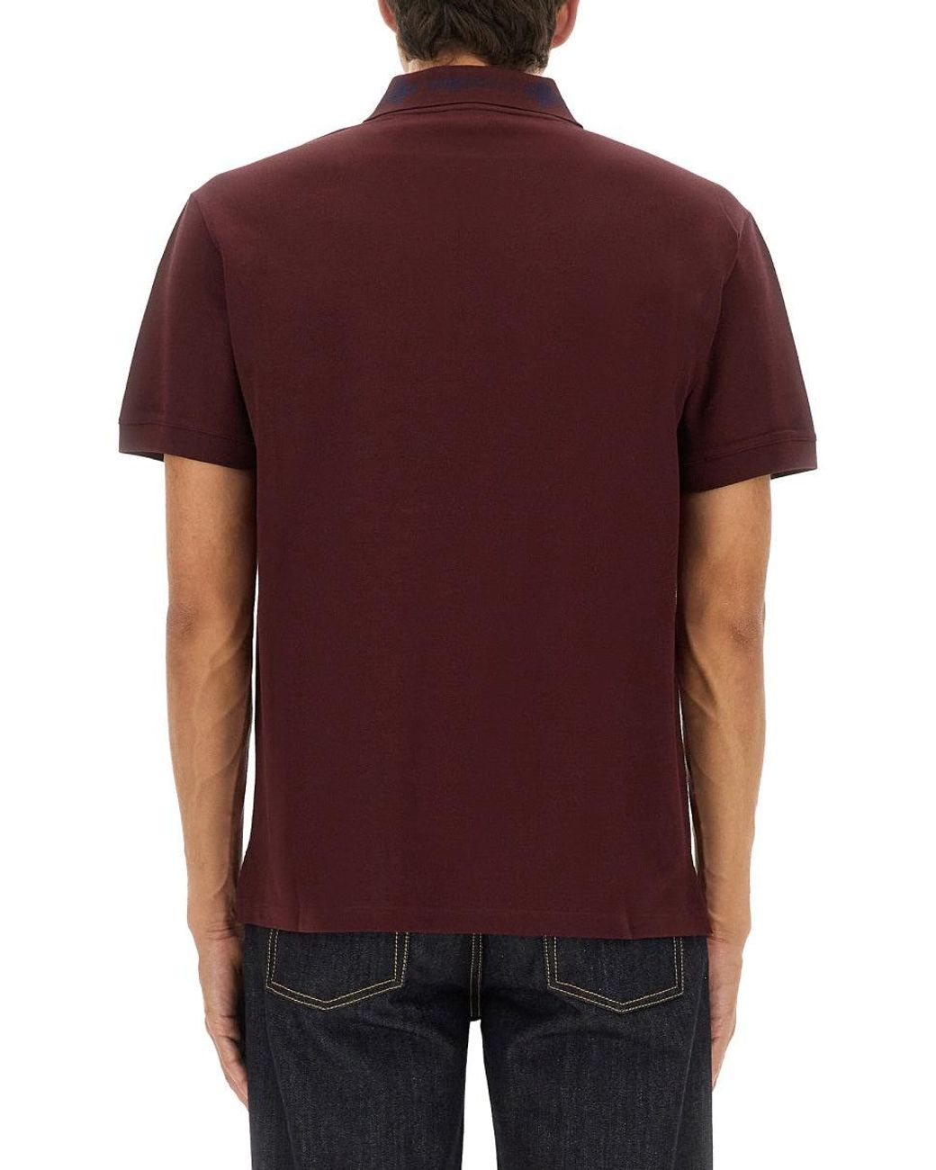 McQueen Purple Alexander Mc Queen Polo Shirt With Logo On The Collar