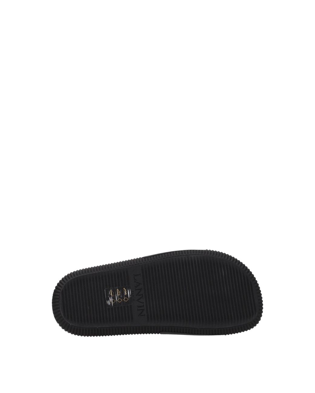 Lanvin Black Embellished Logo Slides