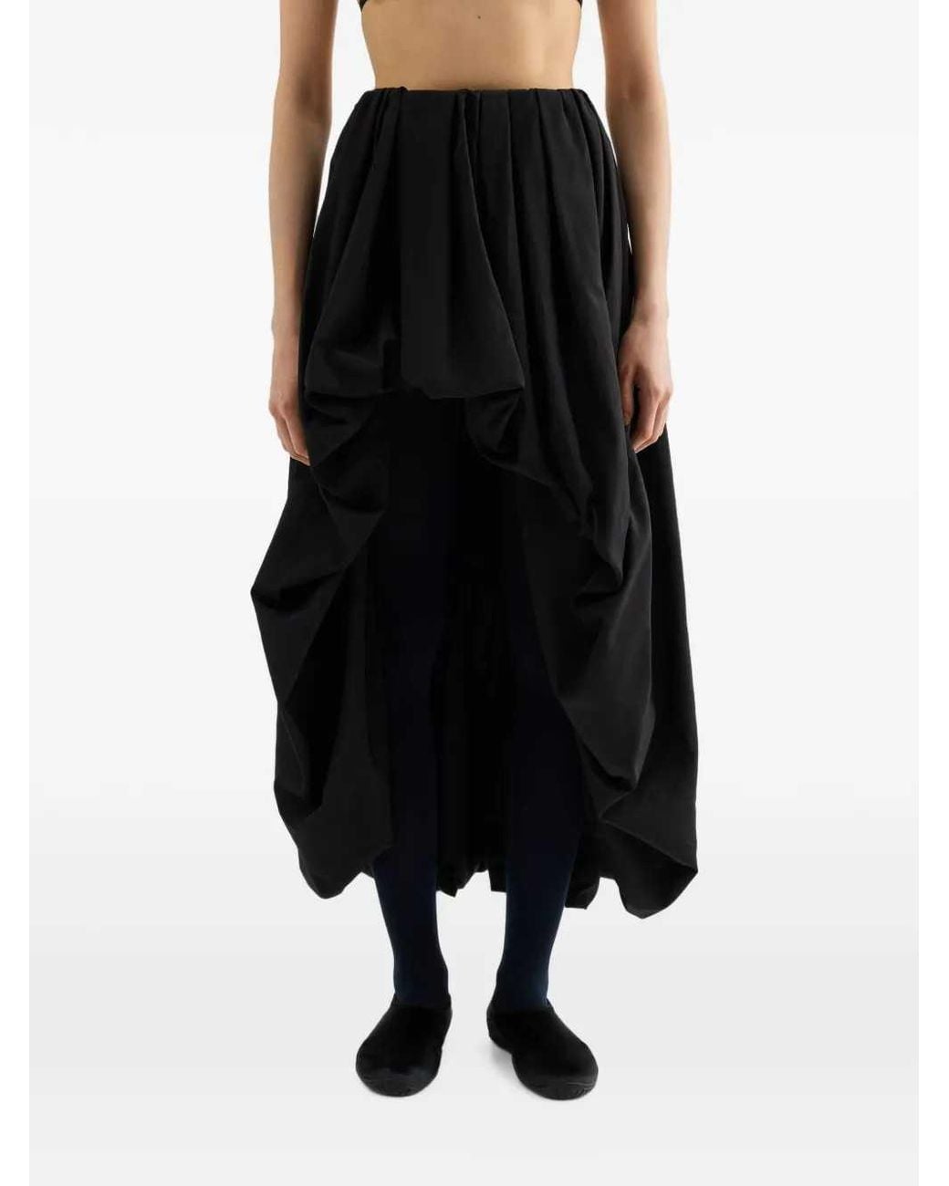 Jil Sander Black Lightweight Taffeta Skirt
