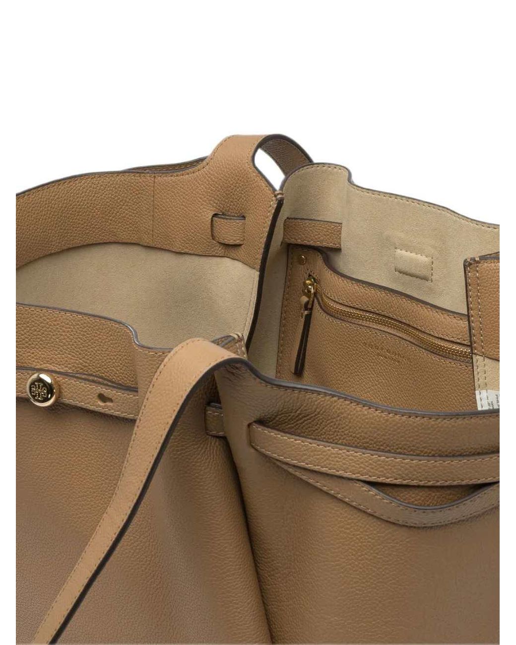 Tory Burch Natural Romy Grained Leather Shoulder Bag