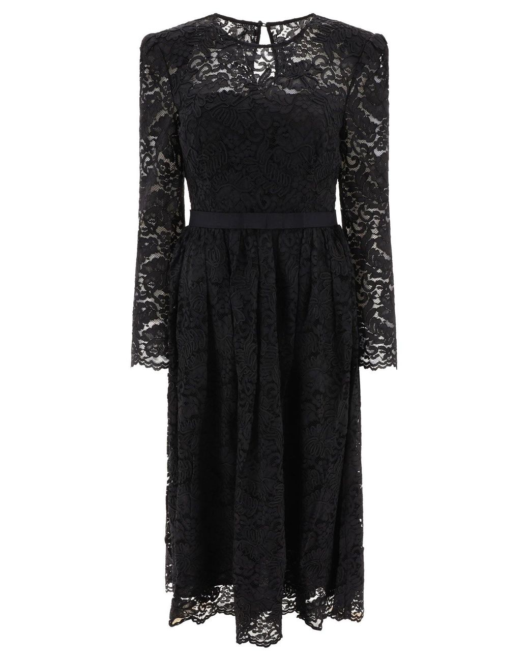 self portrait corded lace midi dress SELF PORTRAIT Midi Dress In Floral Lace With Crystals