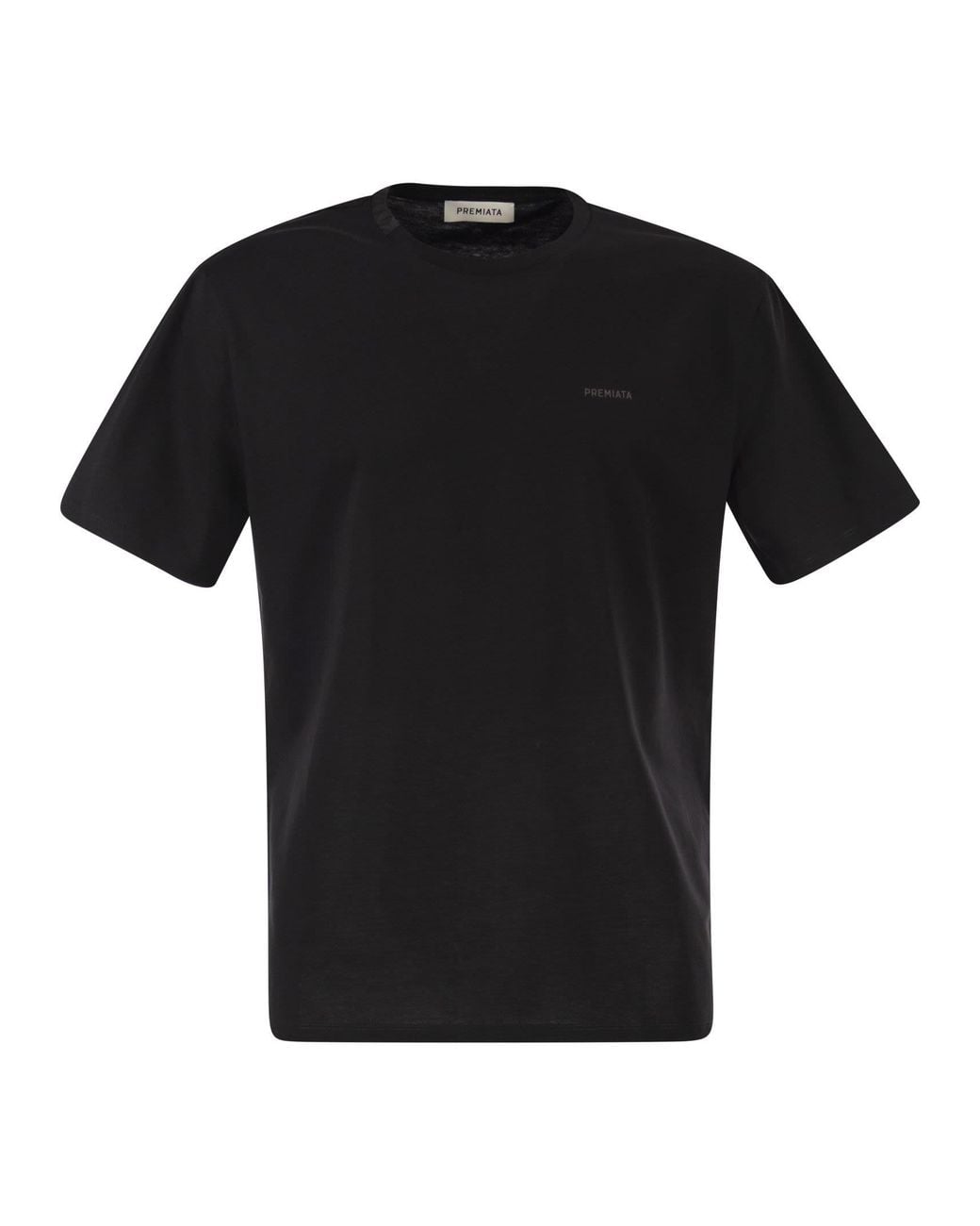 Premiata Black Cotton T-Shirt With Technical Detail And Logo for men