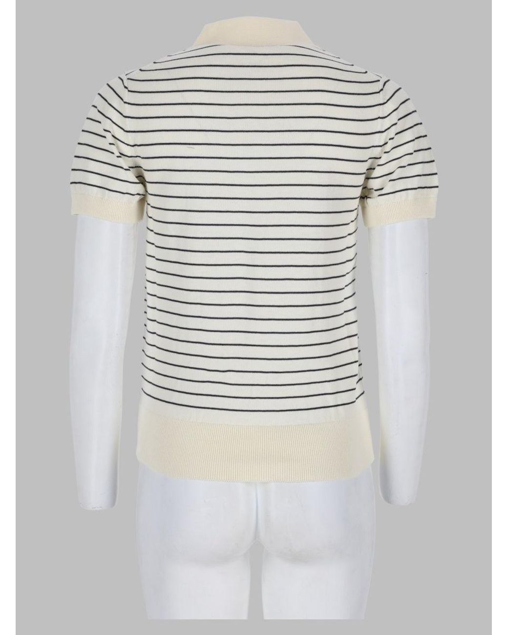 A.P.C. Gray A. P.C. Short Sleeve Striped Polo Shirt