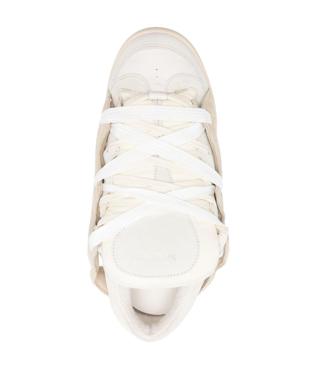 Santha White Panelled Padded Leather Sneakers for men