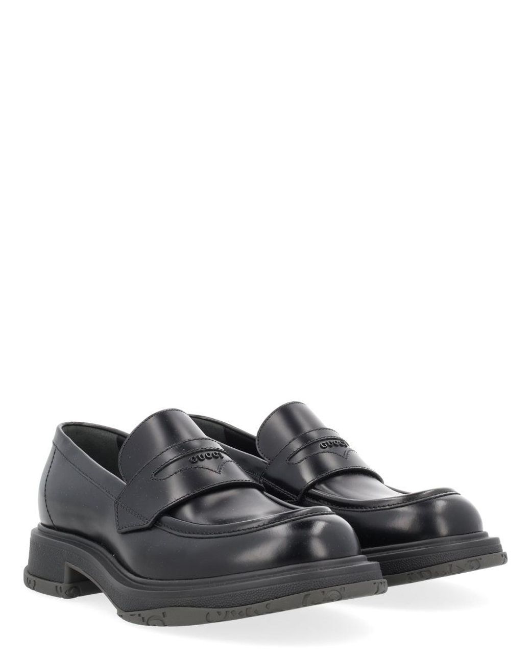 Gucci Gray Leather Loafer for men