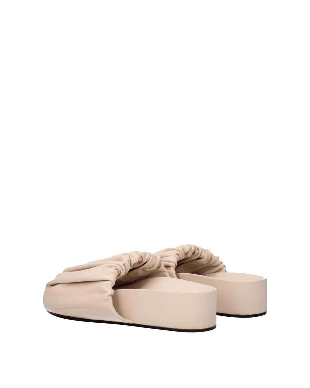 Jil Sander Natural Loafers And Clogs Leather/Powder
