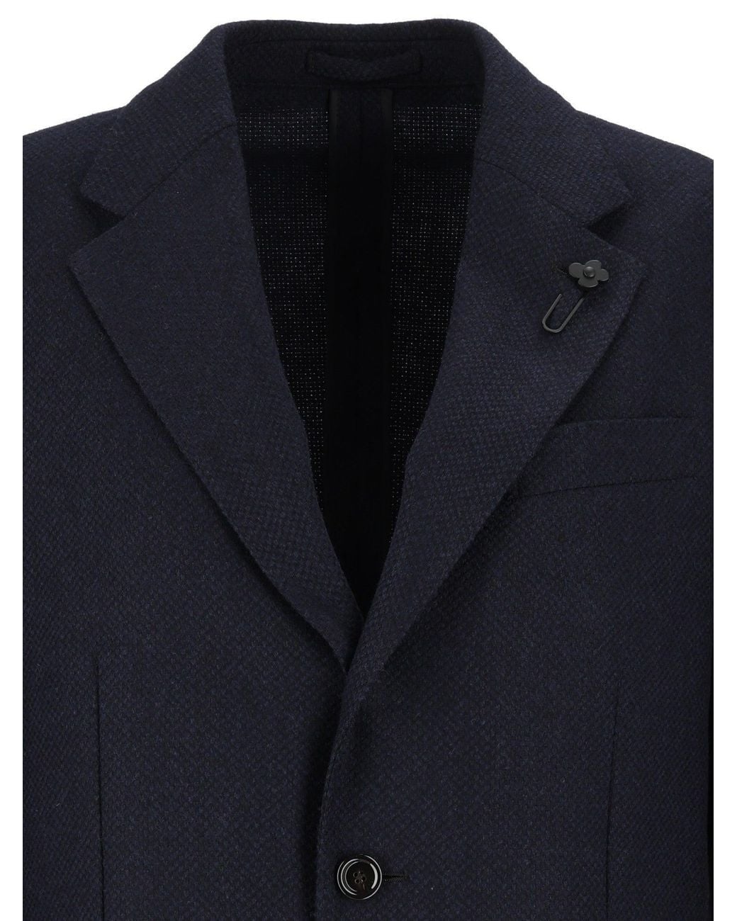 Lardini Blue Textured Tailored Blazer