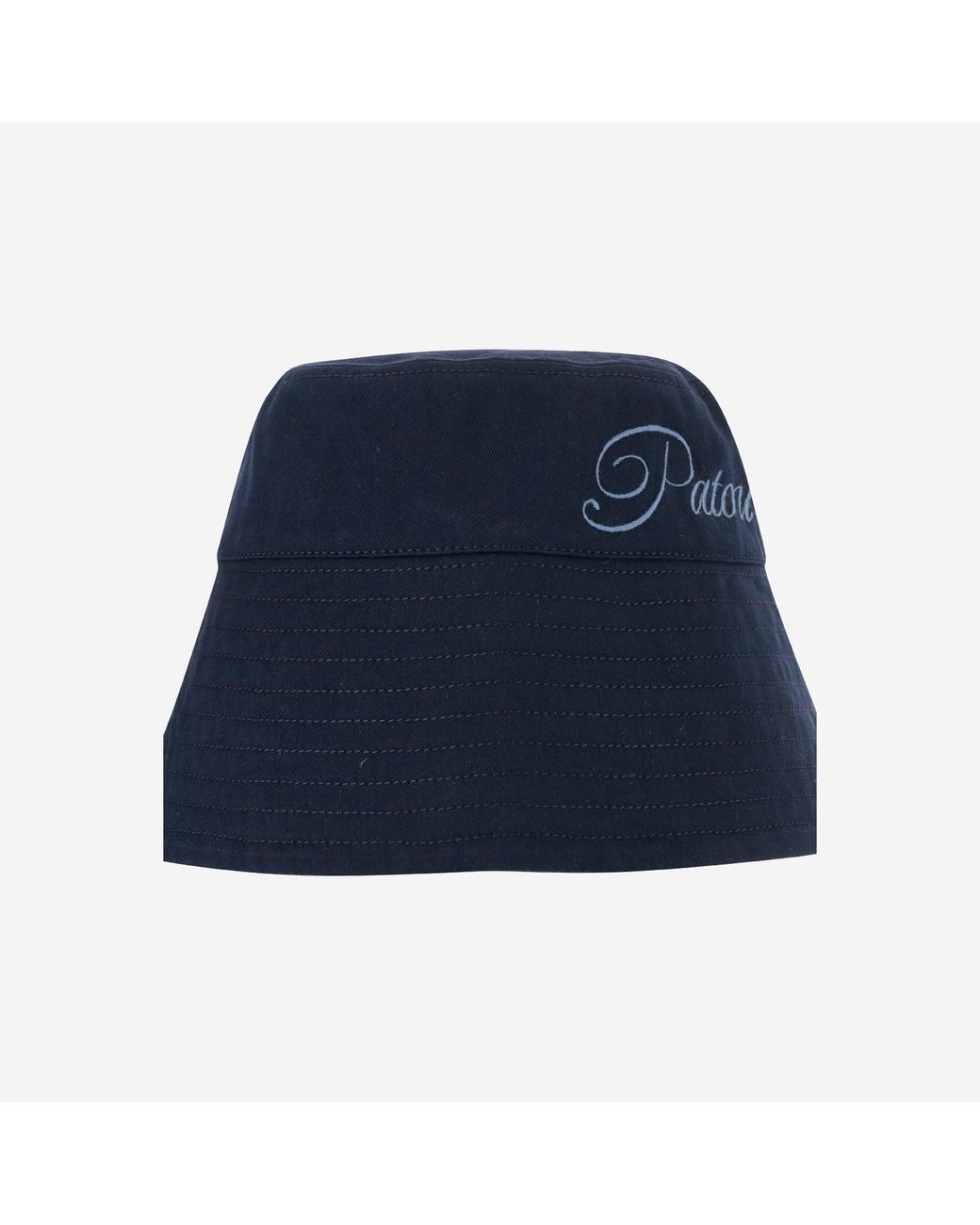 Patou Blue Cotton Bucket Hat With Logo