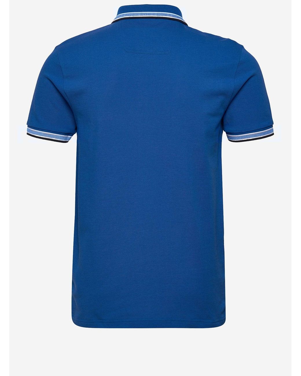 Boss Blue Cotton Piqué Polo Shirt With Logo for men