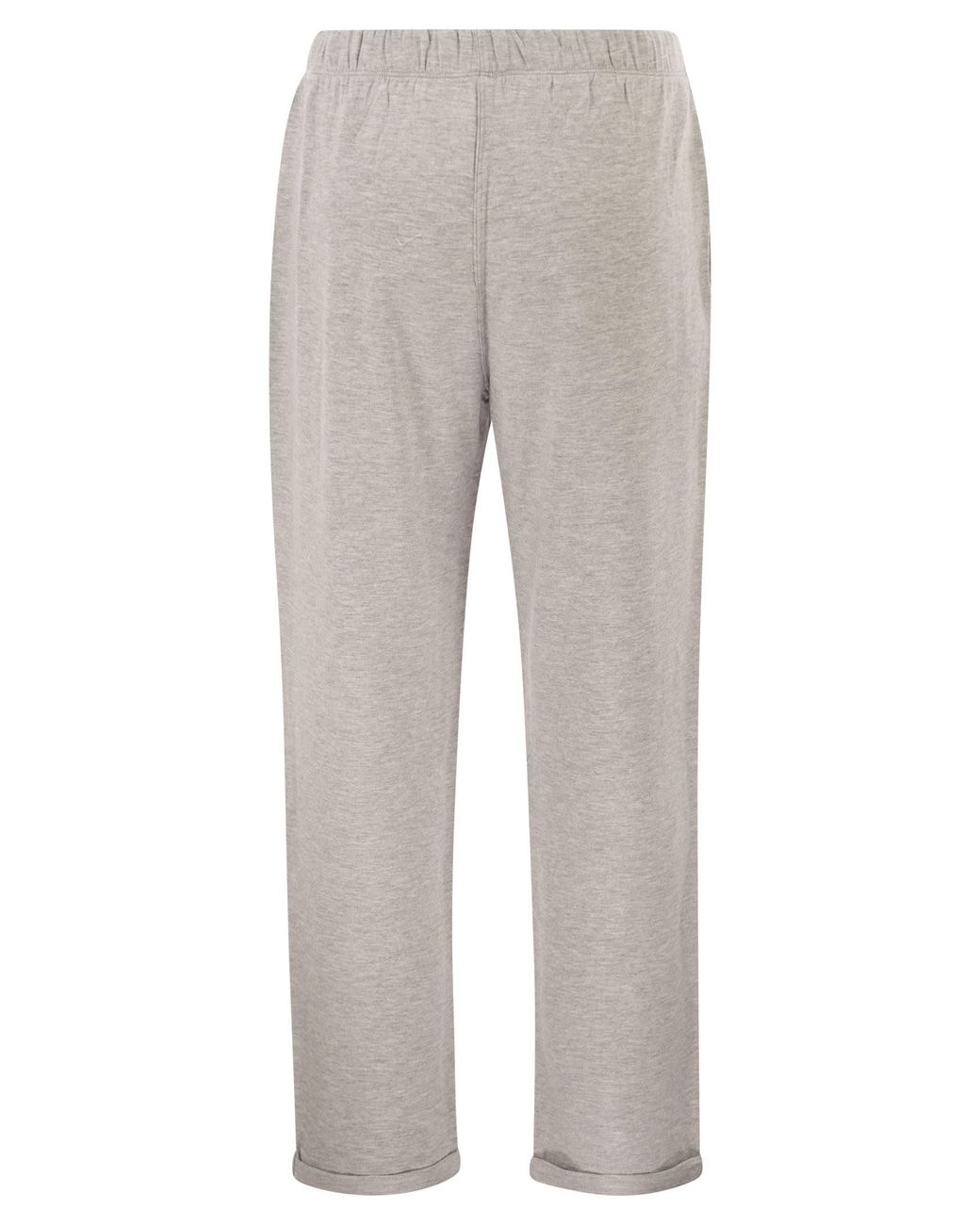 Majestic Gray Stretch Viscose Jogger Trousers With Drawstring Waist