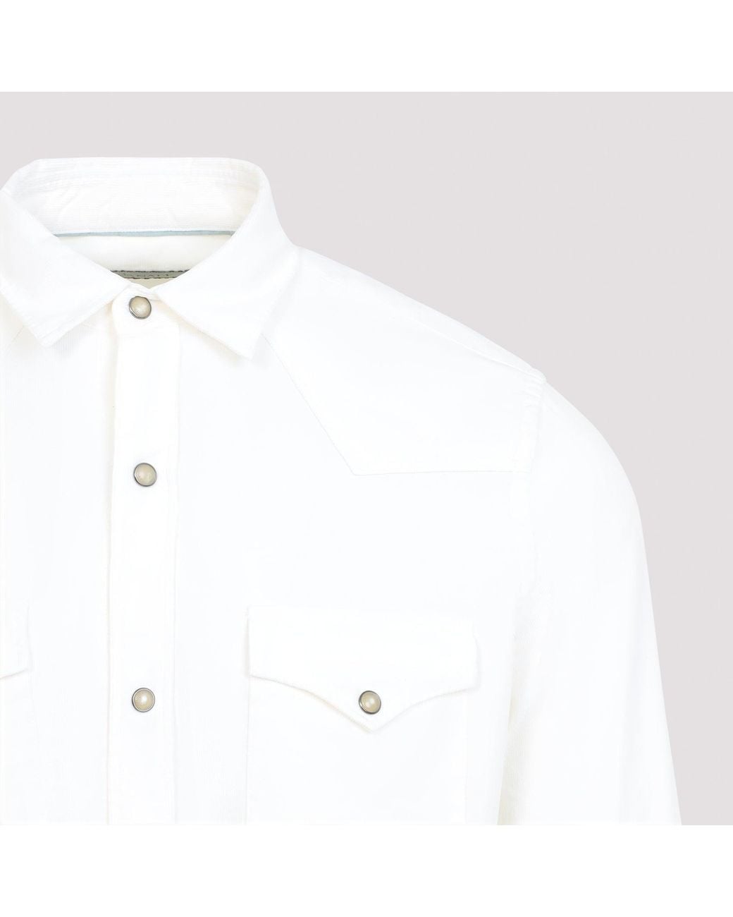 Canali White Wester Pocket Shirt for men