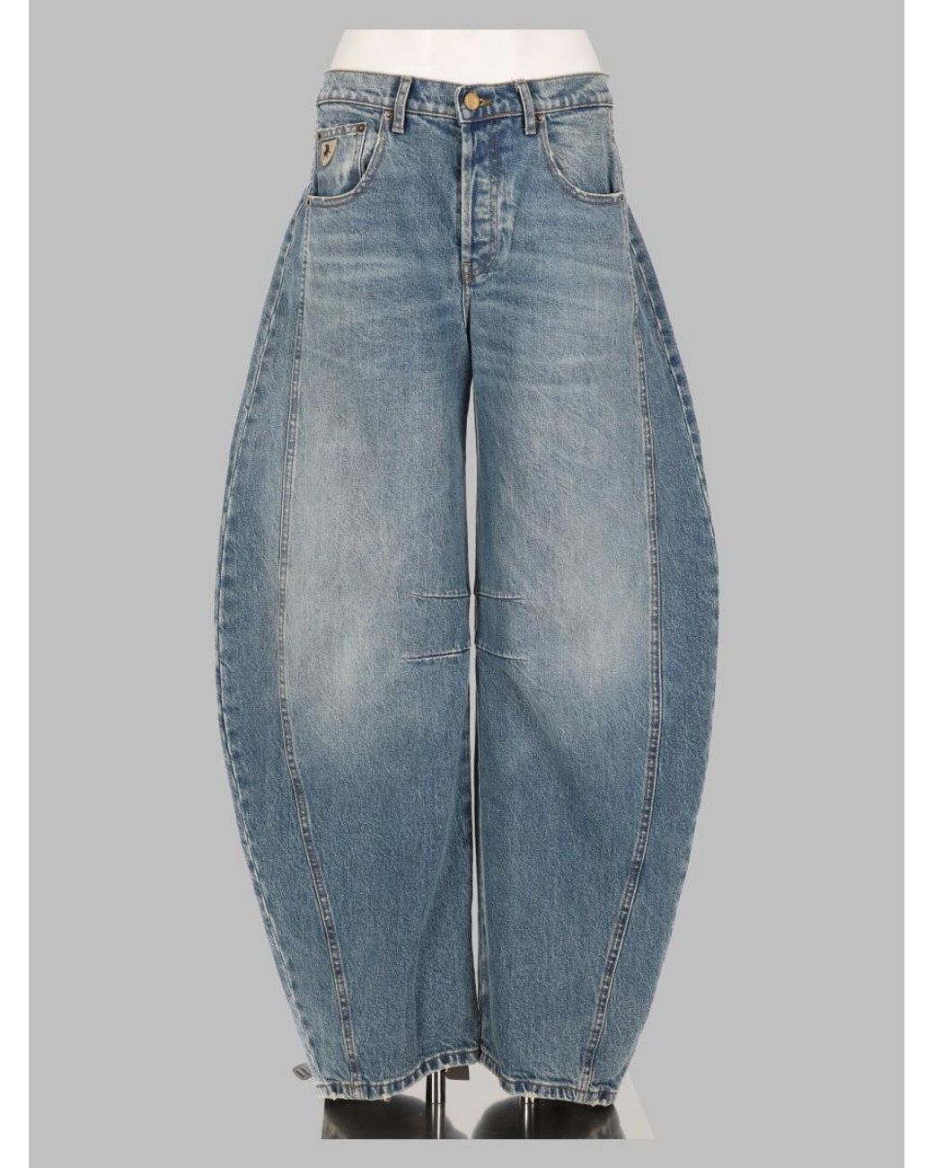 Lois Blue High-Waisted Barrel-Leg Jeans