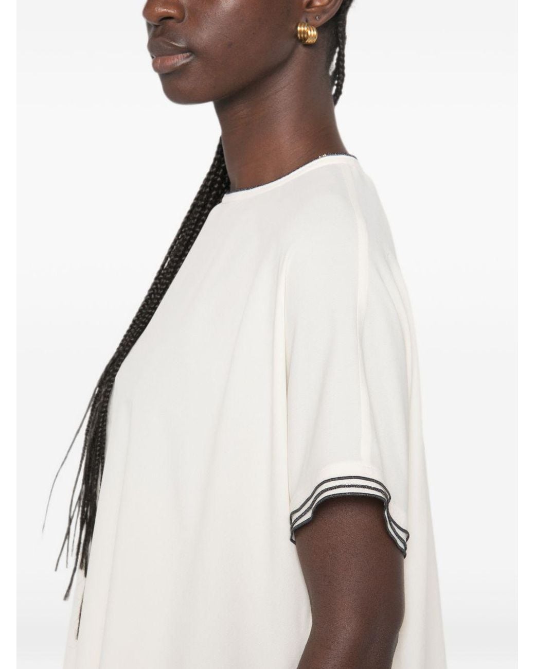 Fabiana Filippi White Silk Blend Top