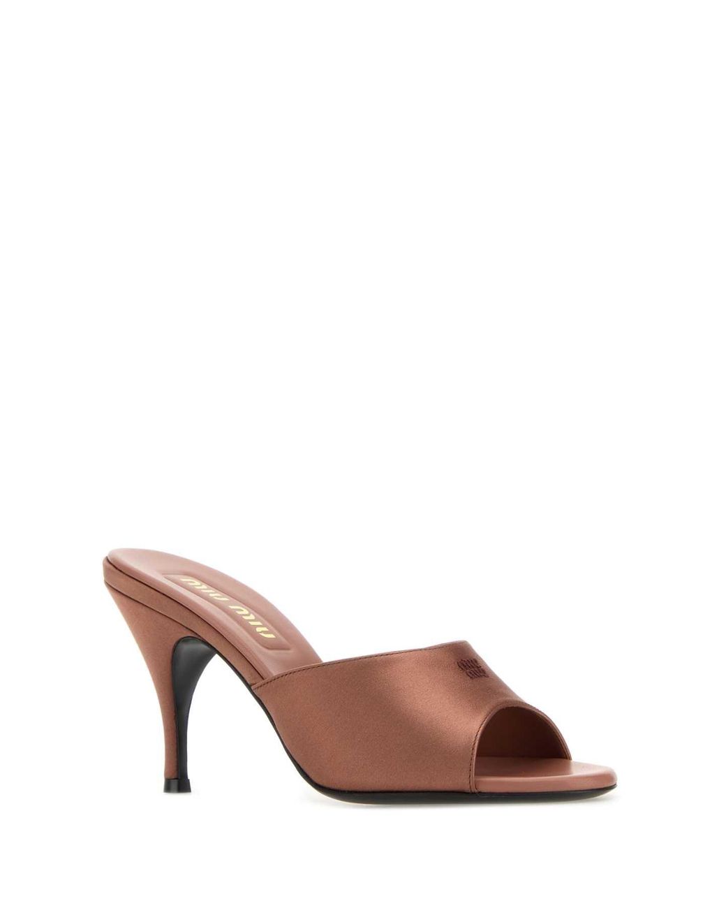 Miu Miu Brown Satin Mules