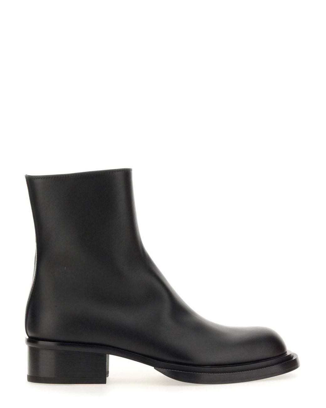 McQueen Black Cuban Stack Boot With 4.5 Cm Heel for men