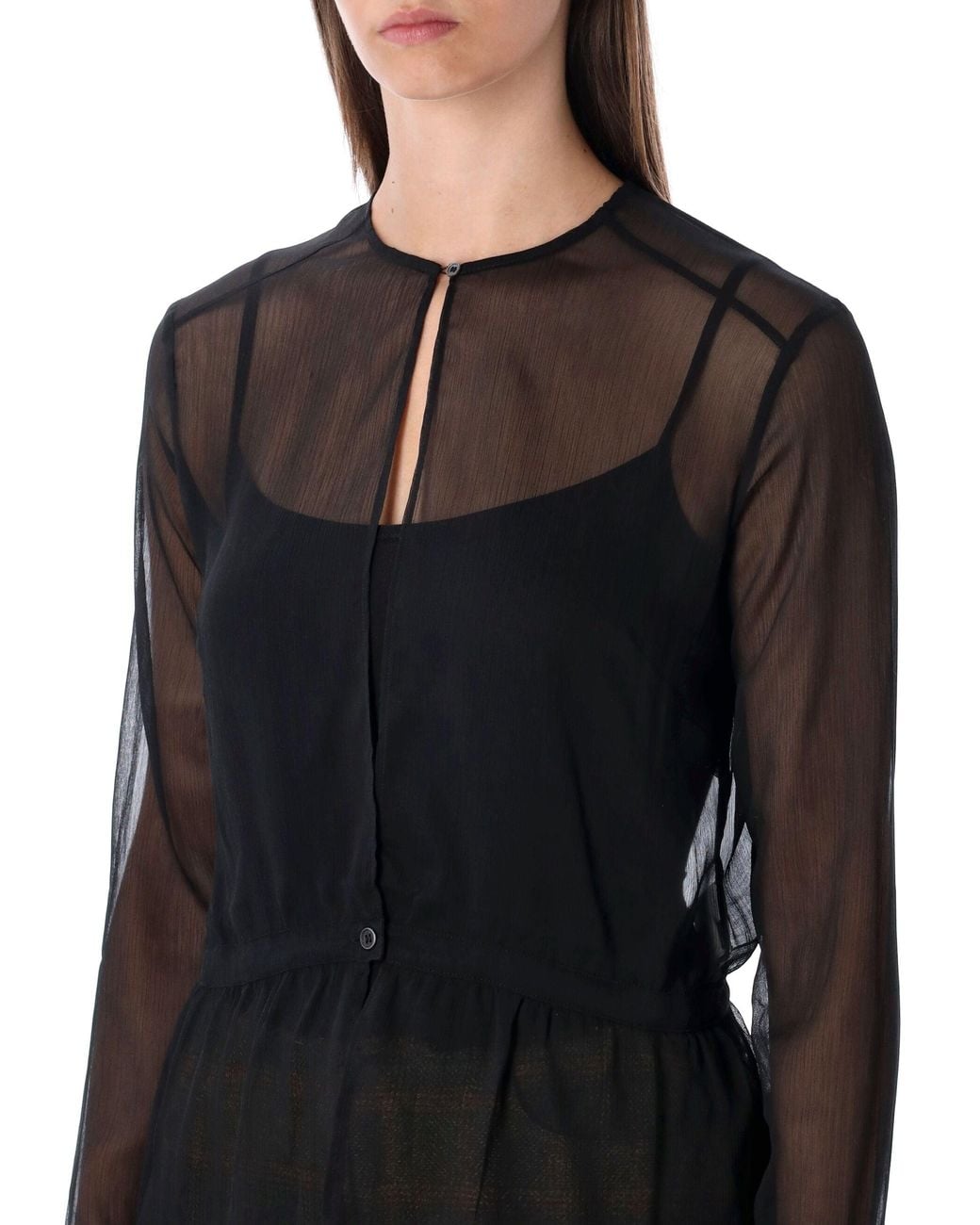 Our Legacy Sheer Crinkle Waist Blouse in Black | Lyst UK