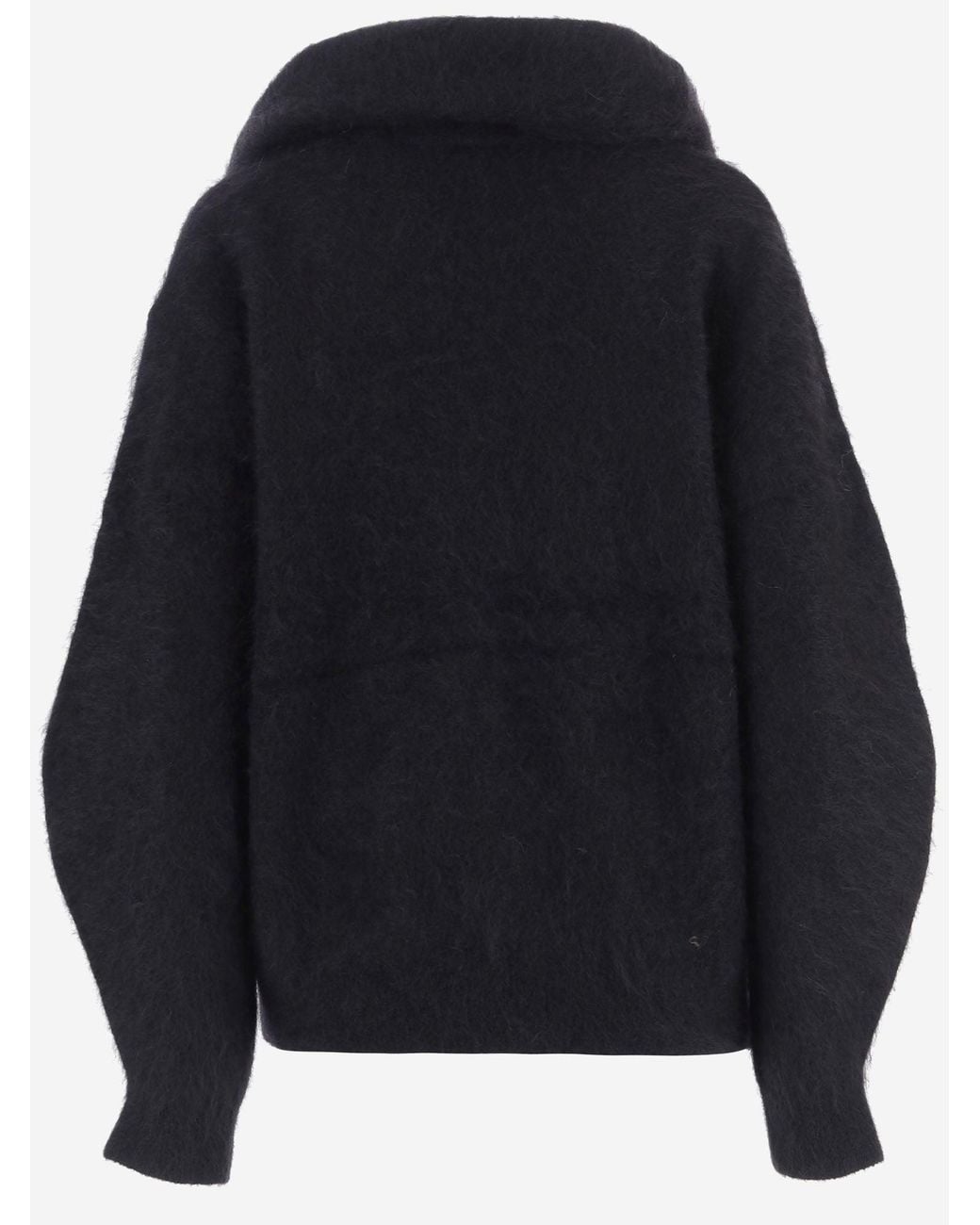 THE GARMENT Blue Stretch Mohair Blend Sweater With Draped Neckline