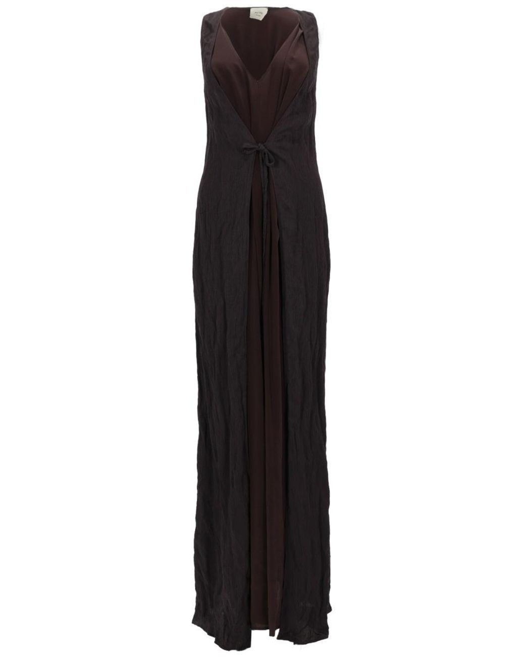 Alysi Black Silk Modal Polyamide Dress