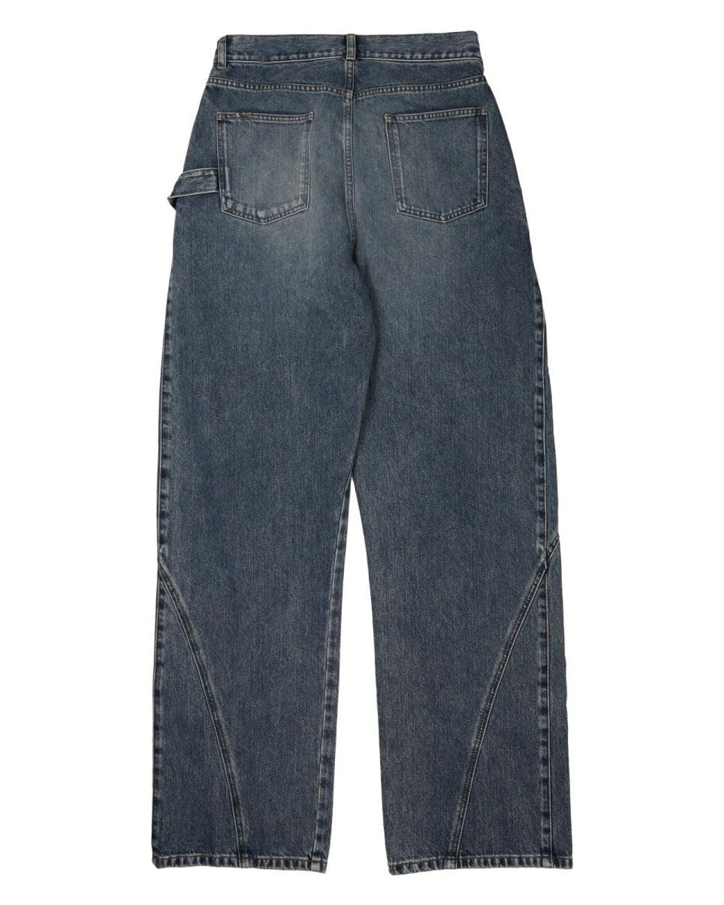 J.W. Anderson Blue Wide-Leg Denim Jeans With Appliqué Pocket