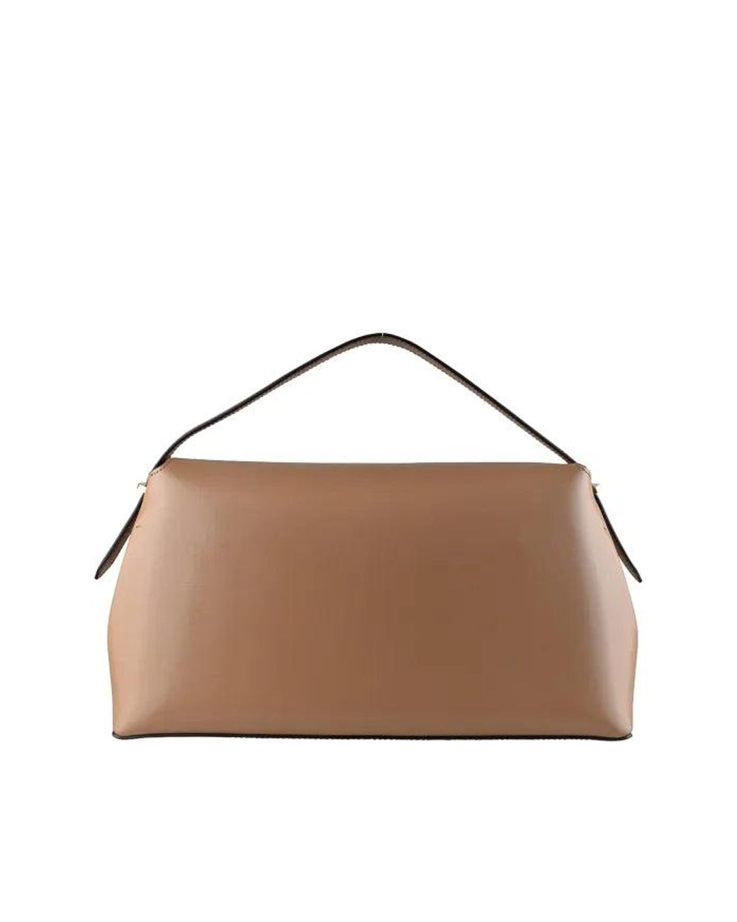 Totême Brown T Lock Leather Top Handle Bag