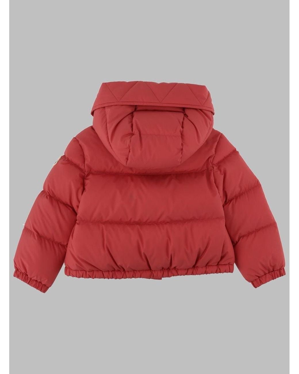 Moncler Red Laurie Padded Hooded Jacket For Baby