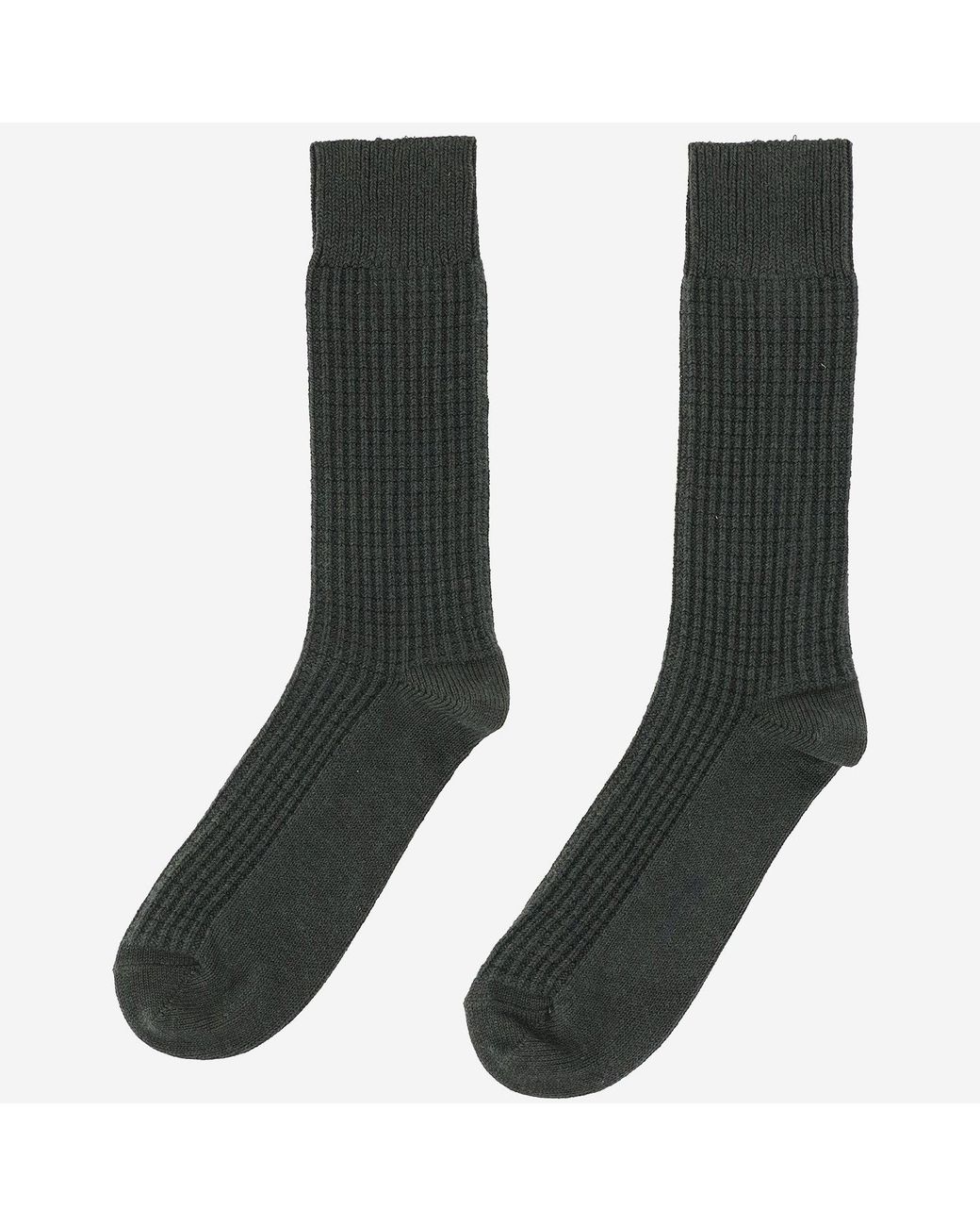 ANT45 Gray Ribbed Cotton Socks With Logo