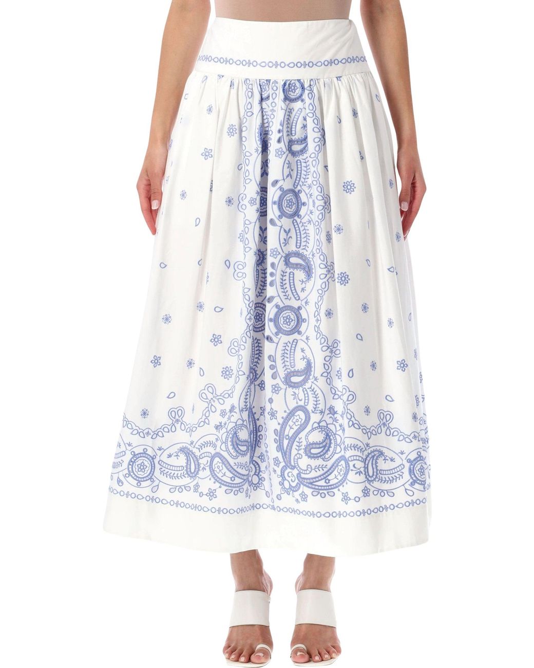Self-Portrait Blue Floral Print Mini Skirt