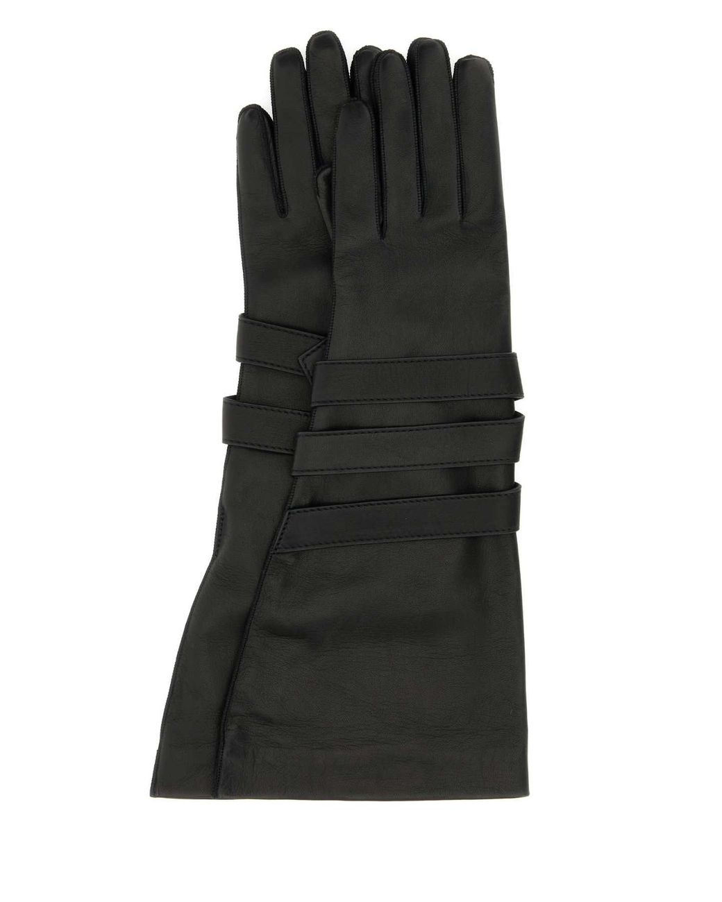 Saint Laurent Black Leather Gloves