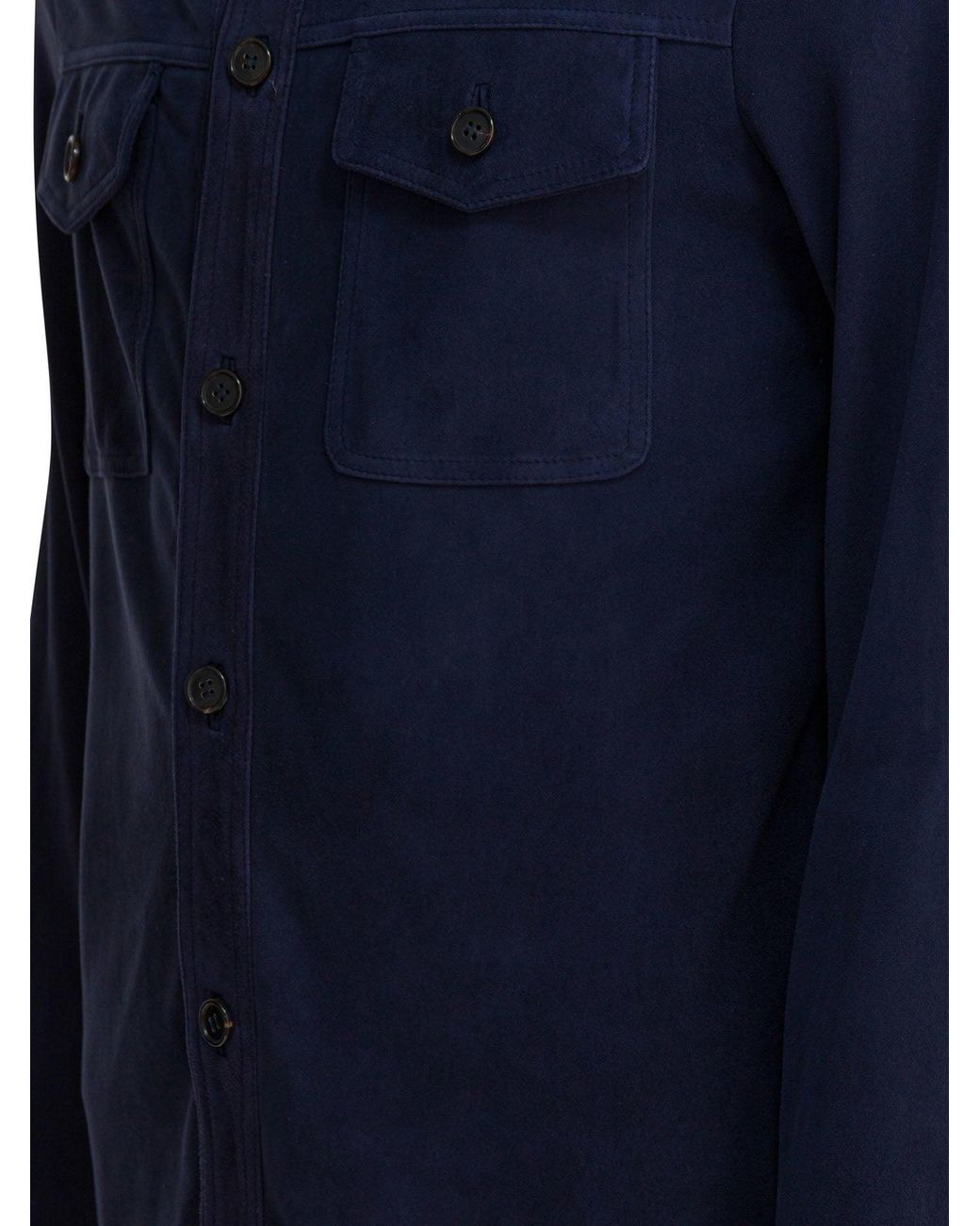 Altum Blue Suede Overshirt Jacket Jackets And Coats