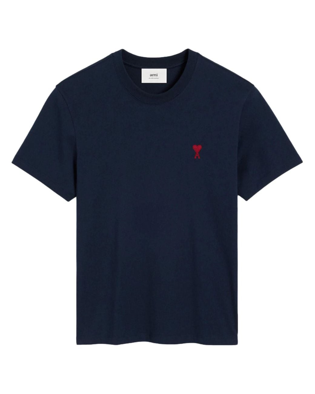 AMI Blue Tshirt De Coeur Rouge