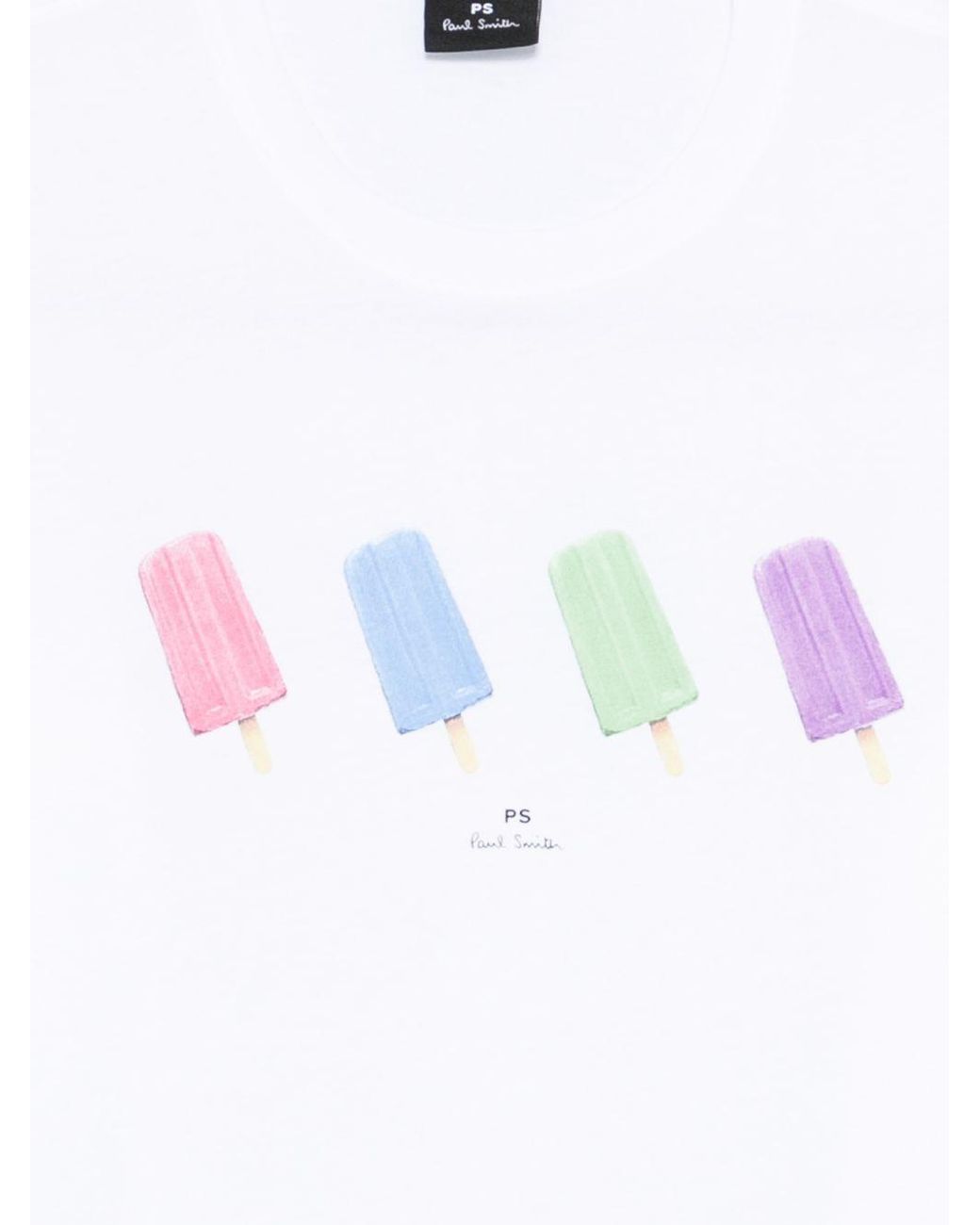 Paul Smith White Printed Cotton T Shirt