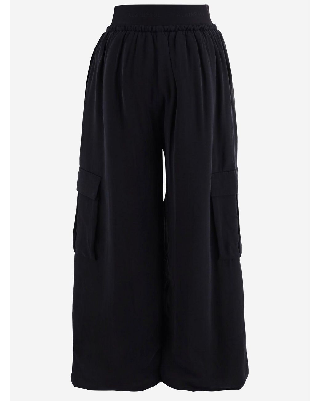 ALAINPAUL Blue Wide Leg Cupro Pants