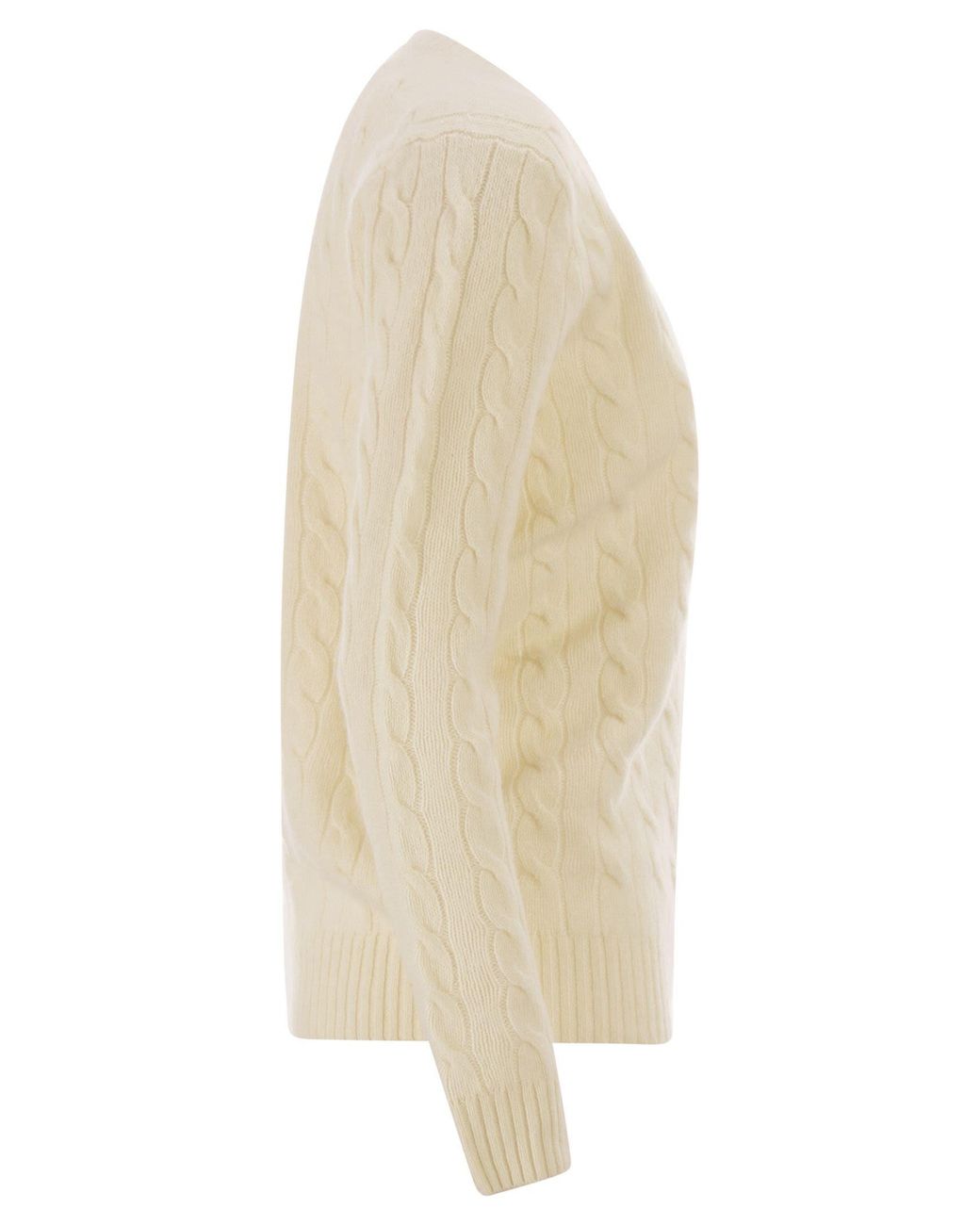 Polo Ralph Lauren Natural Wool And Cashmere Cable Knit Jumper