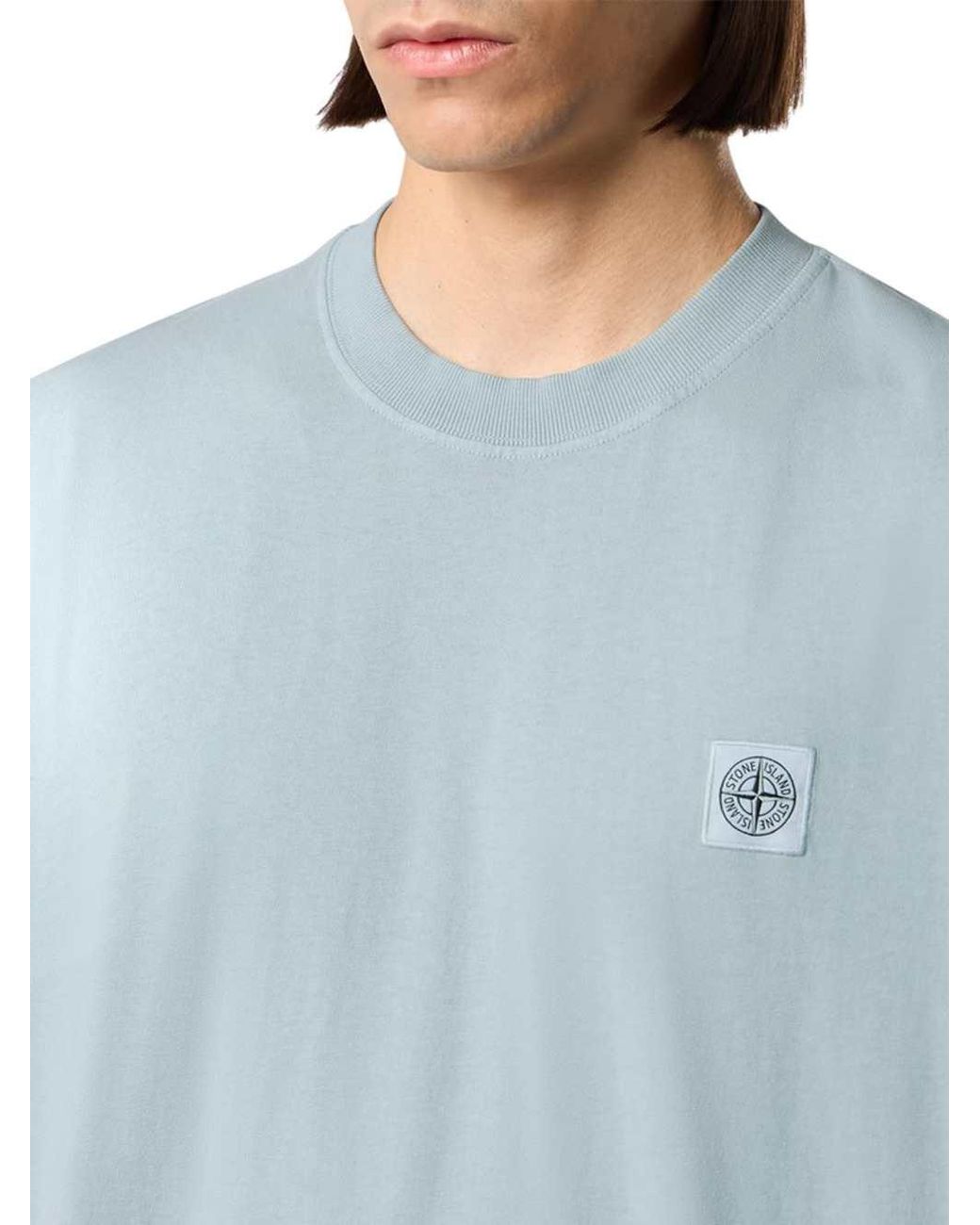 Stone Island Natural T Shirt With Logo Patch