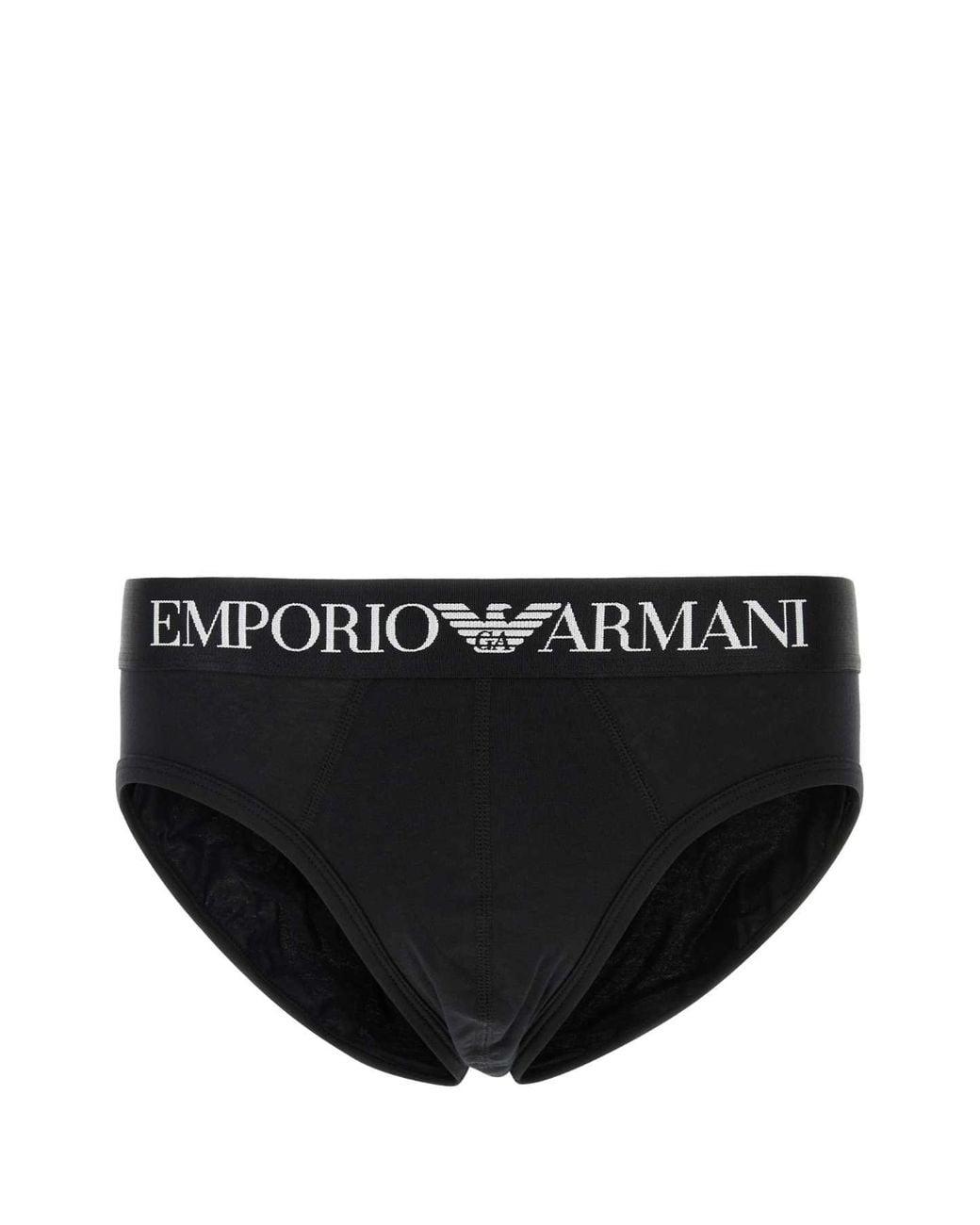 Emporio Armani Black Stretch Cotton Brief