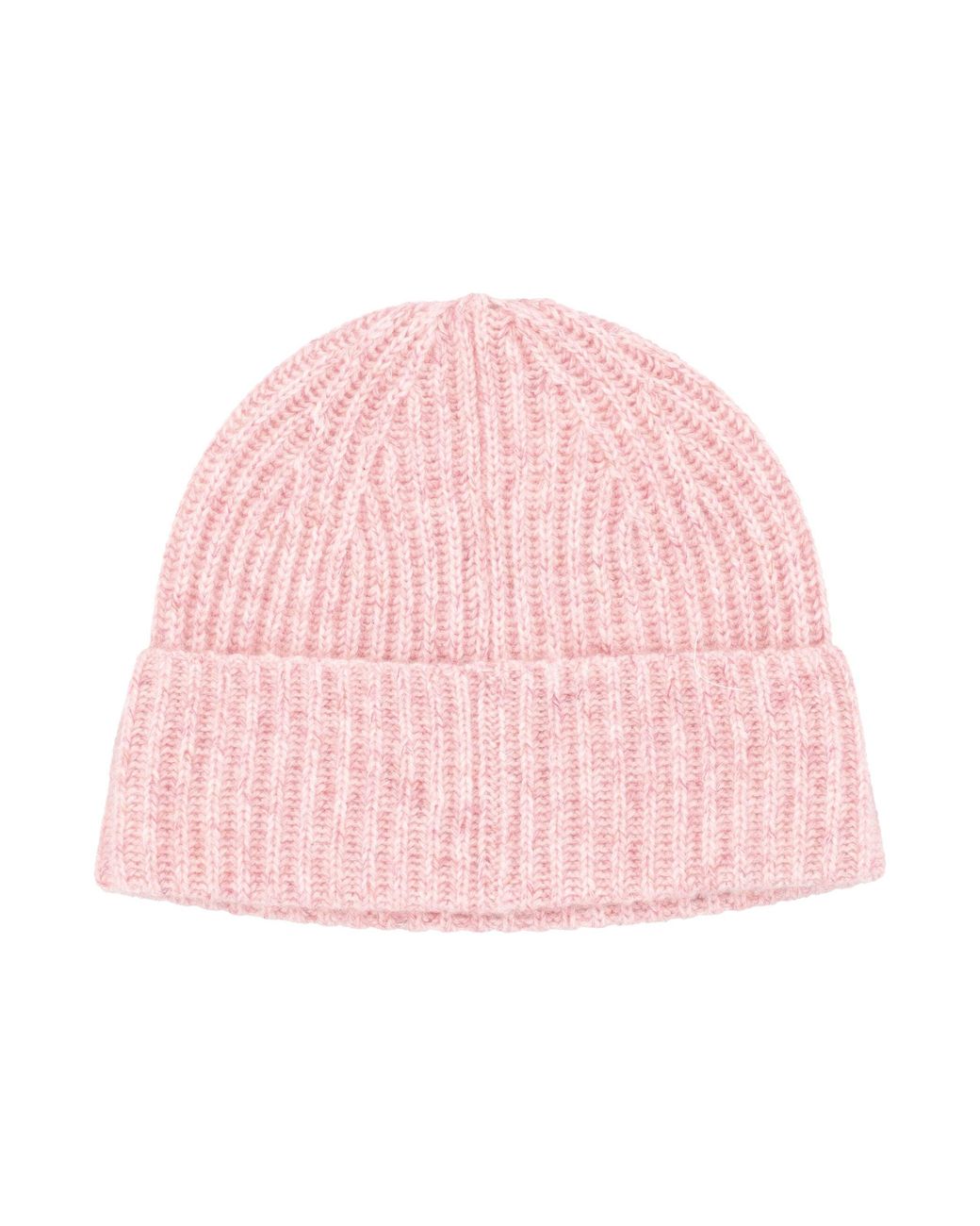 Lisa Yang Pink Cashmere Ribbed Beanie Hat