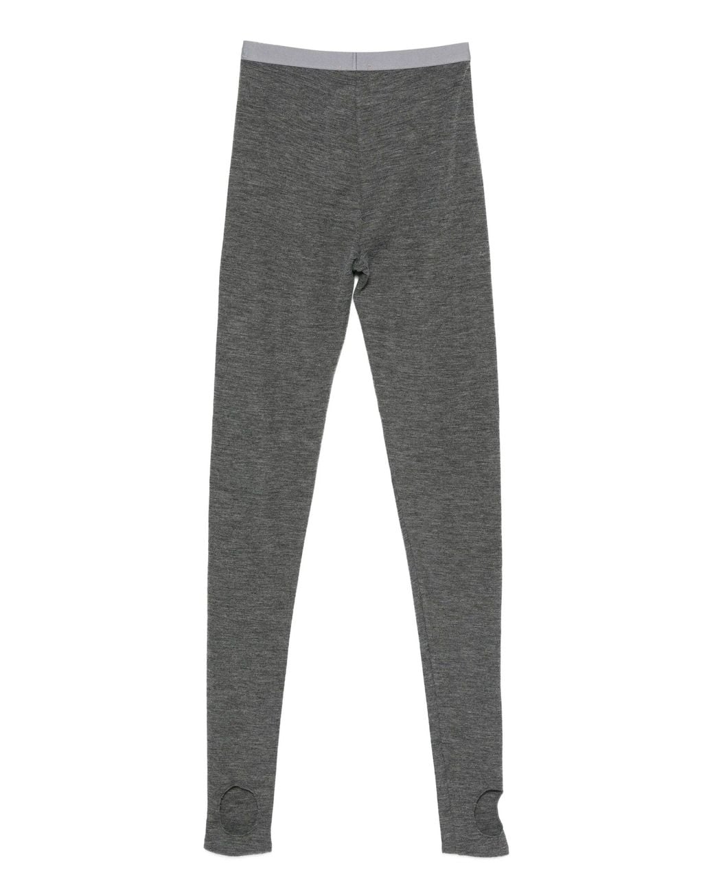 Forte_forte Gray Wool Ribbed Jersey Leggings With Spats Clothing