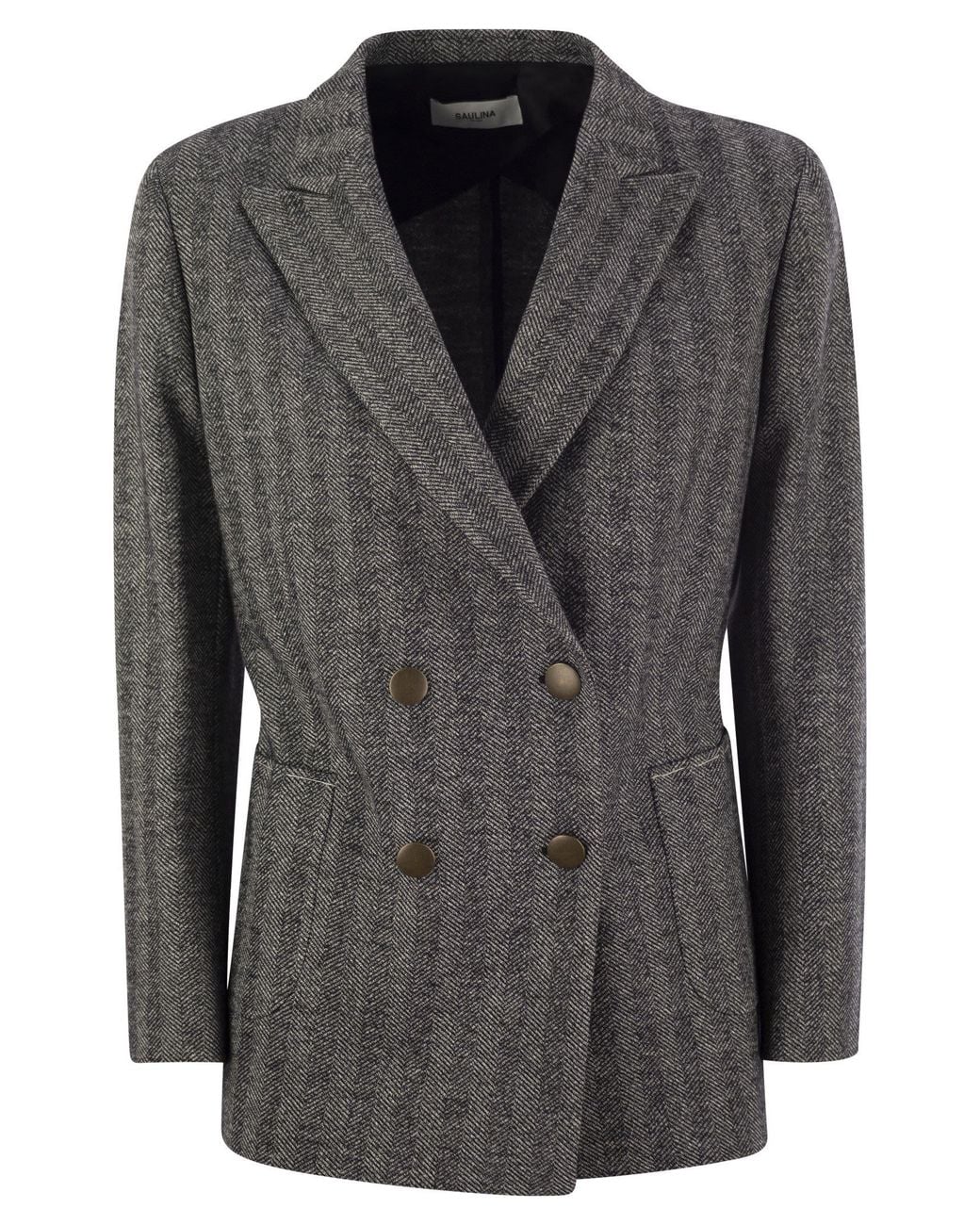 SAULINA Black Assunta Double Breasted Jacket