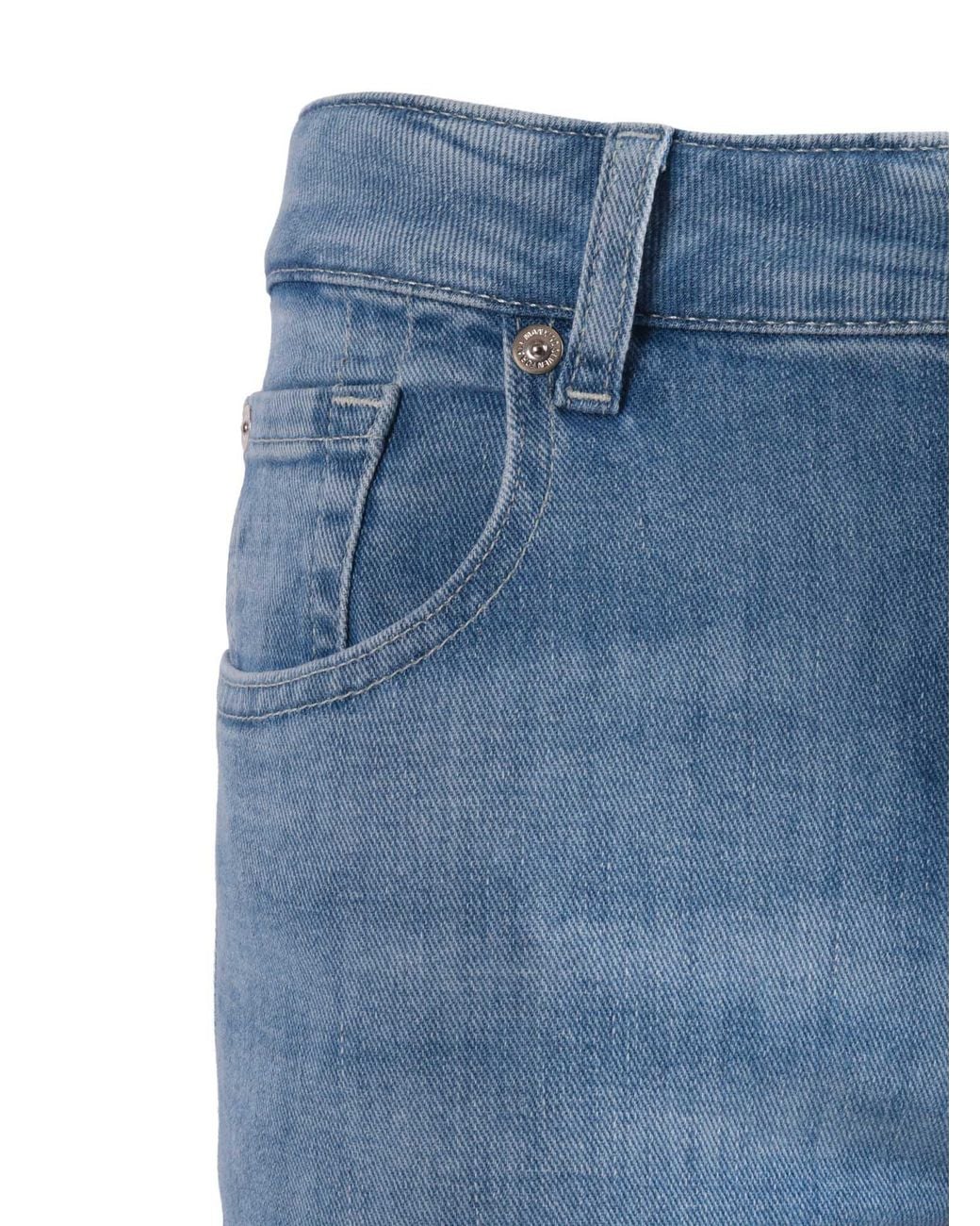 7 For All Mankind Blue Calie Straight Ankle