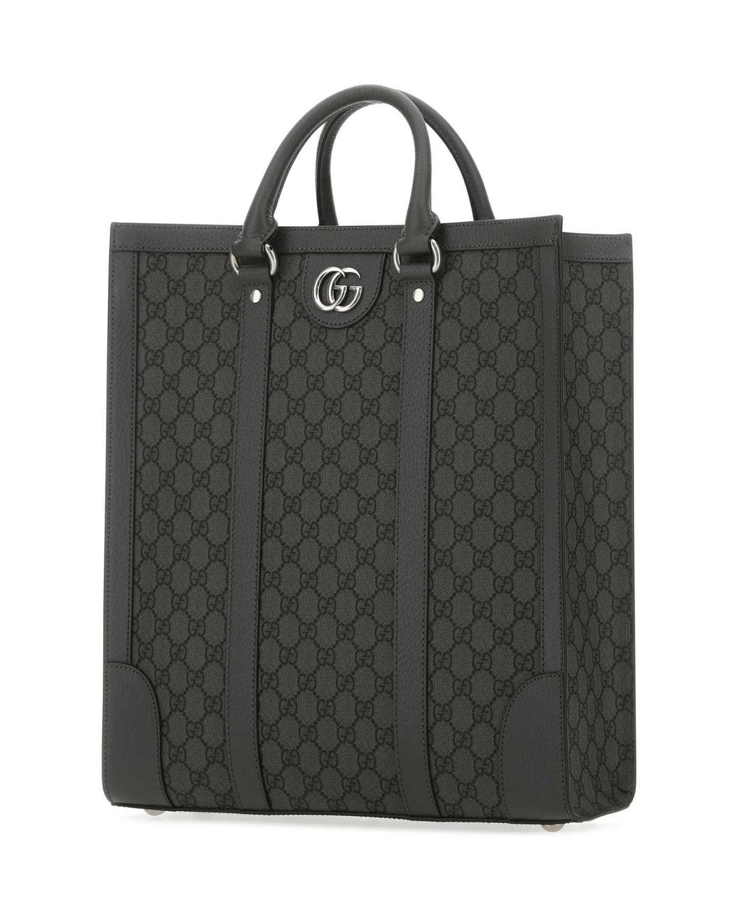 Gucci Black Gg Supreme Fabric And Leather Ophidia Shopping Bag