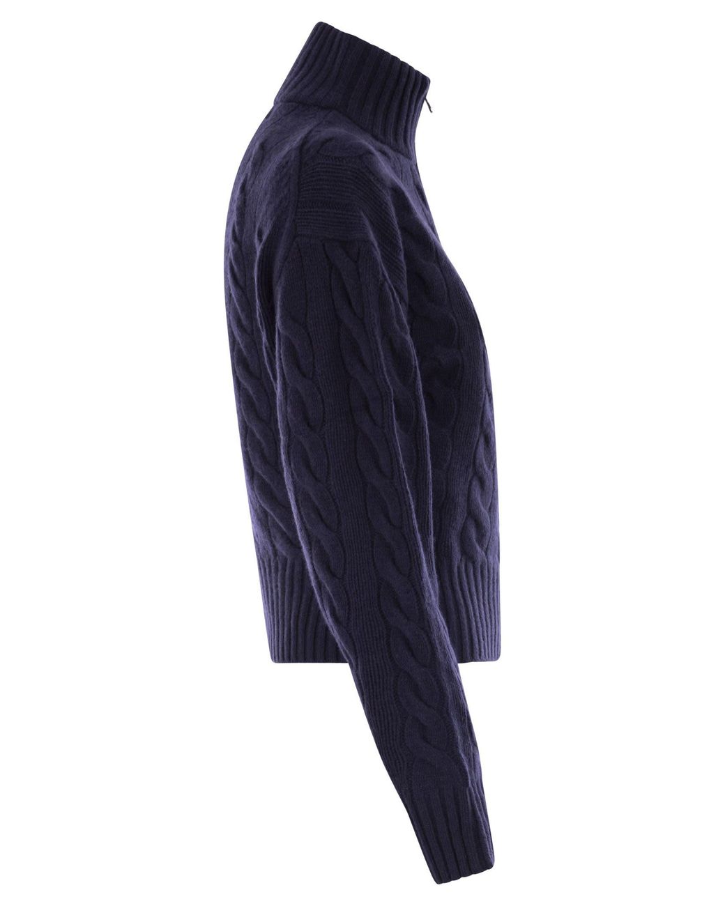 Polo Ralph Lauren Blue Wool And Cashmere Cable Knit Jumper
