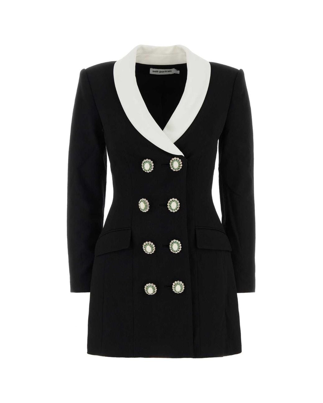 Self-Portrait Black Self Portrait Wool Blazer Dress